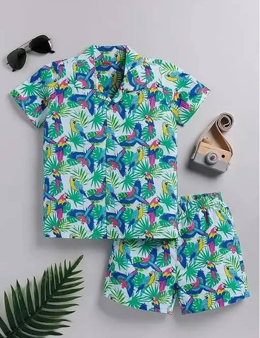     			HARPITA Pack of 1 Baby Boys Cotton Shirt & Shorts Set ( Blue )