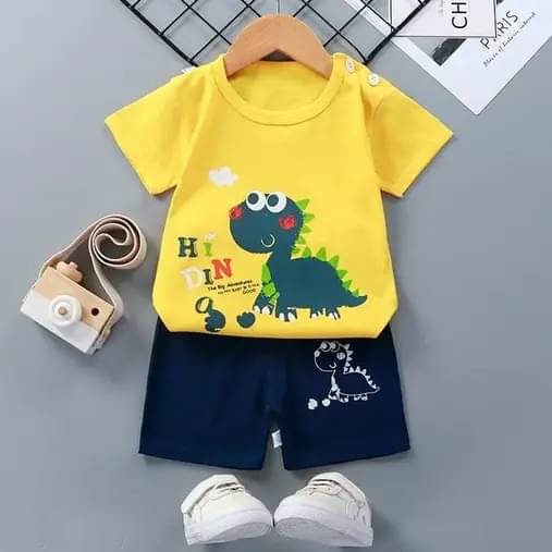     			IMON BASID Pack of 1 Baby Boys Linen T-Shirt & Pants Set ( Yellow )