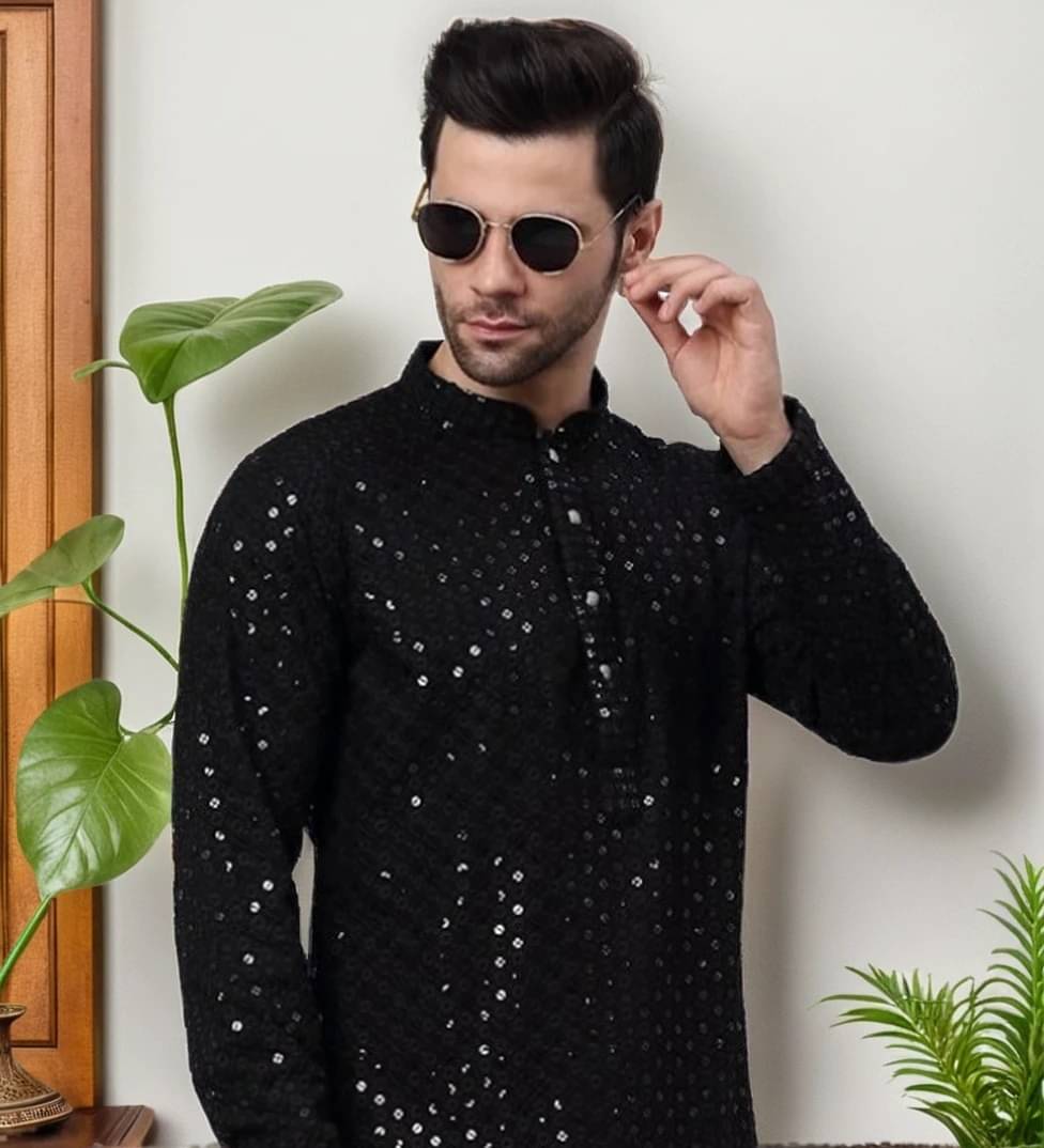 Indian Poshakh Black Cotton Blend Men's Regular Kurta ( Pack of 1 ) Indian Poshakh Black Cotton Blend Men's Regular Kurta ( Pack of 1 )