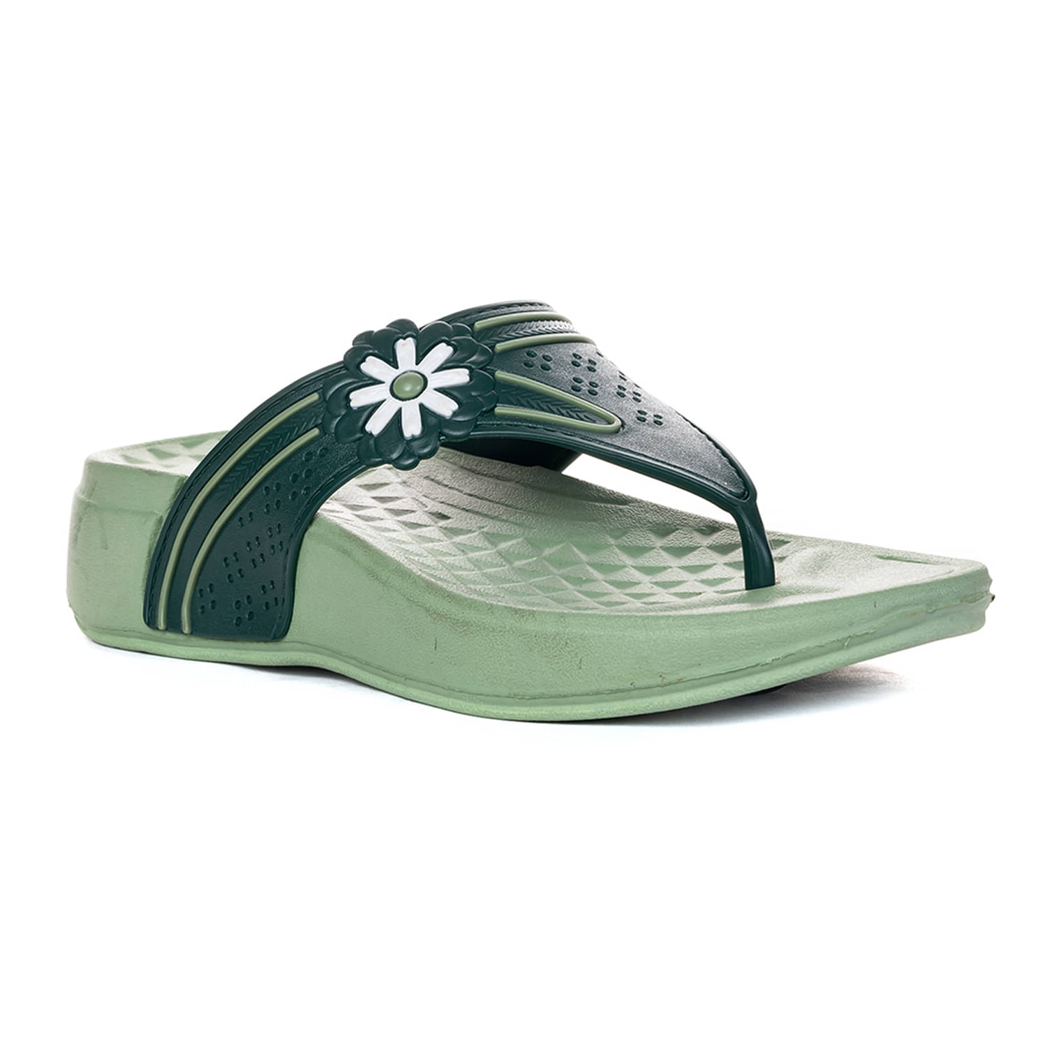     			KHADIM Green Women's Slip On Heels