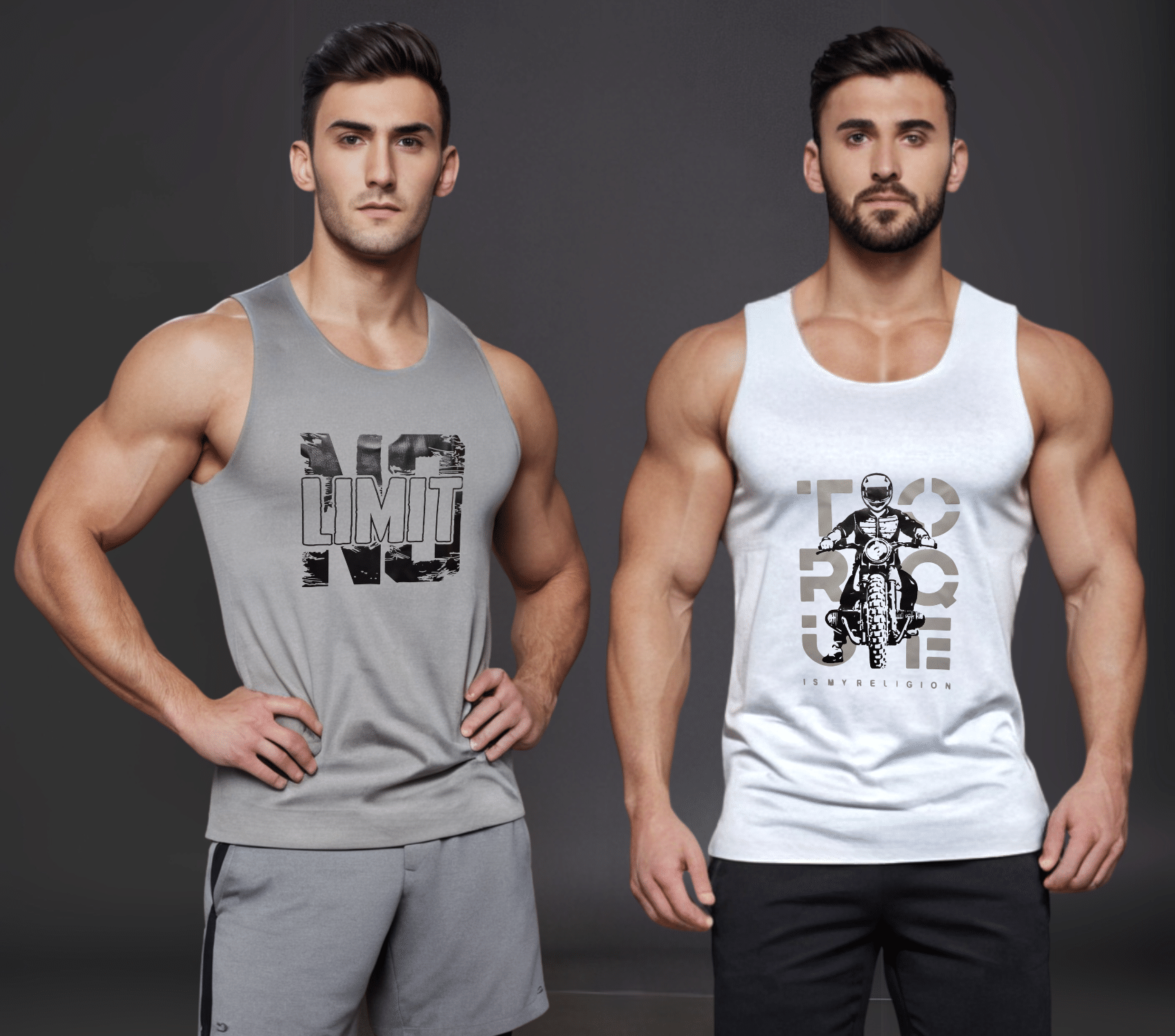     			Looks United Pack of 2 Polyester Gym Vest For Men ( Multicolor3 )