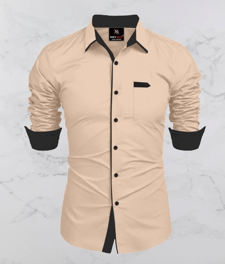 MAN'S SUITUP Cotton Blend Regular Fit Solids Full Sleeves Men's Casual Shirt - Cream ( Pack of 1 ) MAN'S SUITUP Cotton Blend Regular Fit Solids Full Sleeves Men's Casual Shirt - Cream ( Pack of 1 )