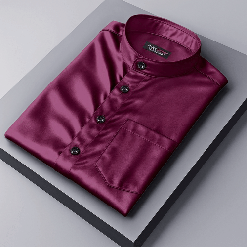     			MAN'S SUITUP Satin Regular Fit Full Sleeves Men's Formal Shirt - Maroon ( Pack of 1 )