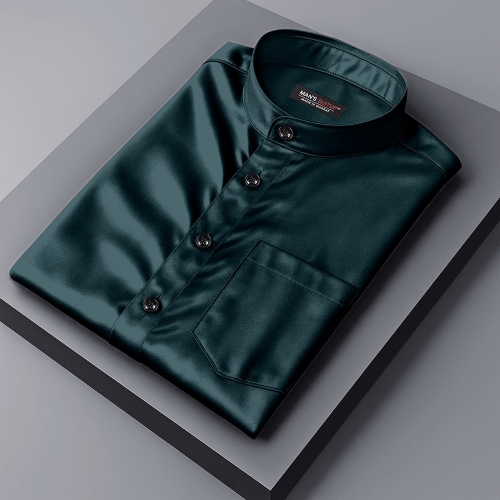 MAN'S SUITUP Satin Regular Fit Full Sleeves Men's Formal Shirt - Green ( Pack of 1 ) MAN'S SUITUP Satin Regular Fit Full Sleeves Men's Formal Shirt - Green ( Pack of 1 )