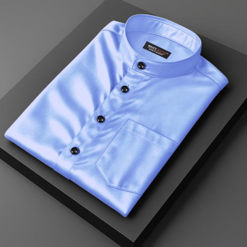     			MAN'S SUITUP Satin Regular Fit Full Sleeves Men's Formal Shirt - Light Blue ( Pack of 1 )