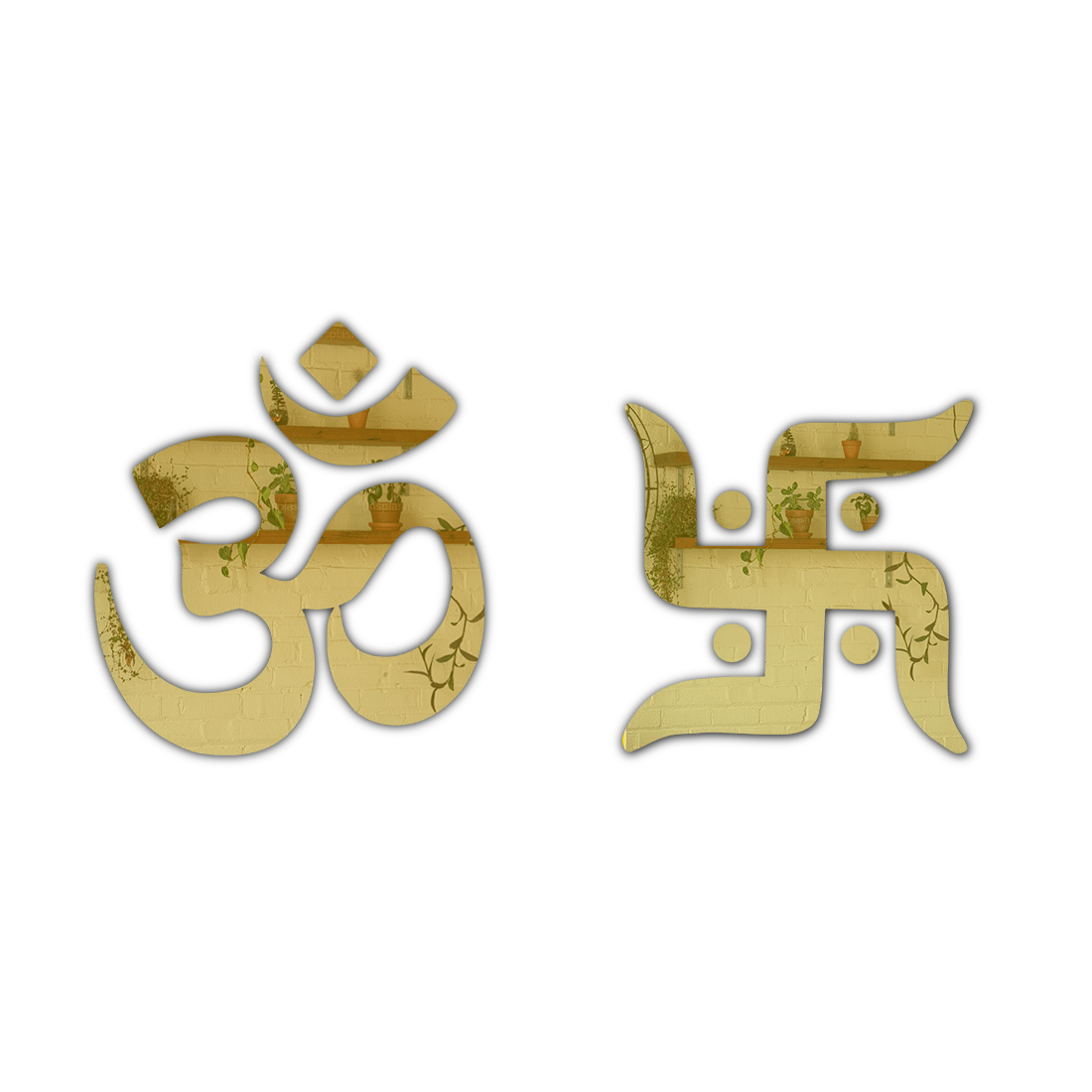     			MD Arts Om Swastik Mirror Stickers for Wall, Acrylic Mirror Wall Decor Sticker, Self-Adhesive, Mirror sticker, Wall Stickers for Hall Room, Bed Room, Kitchen.