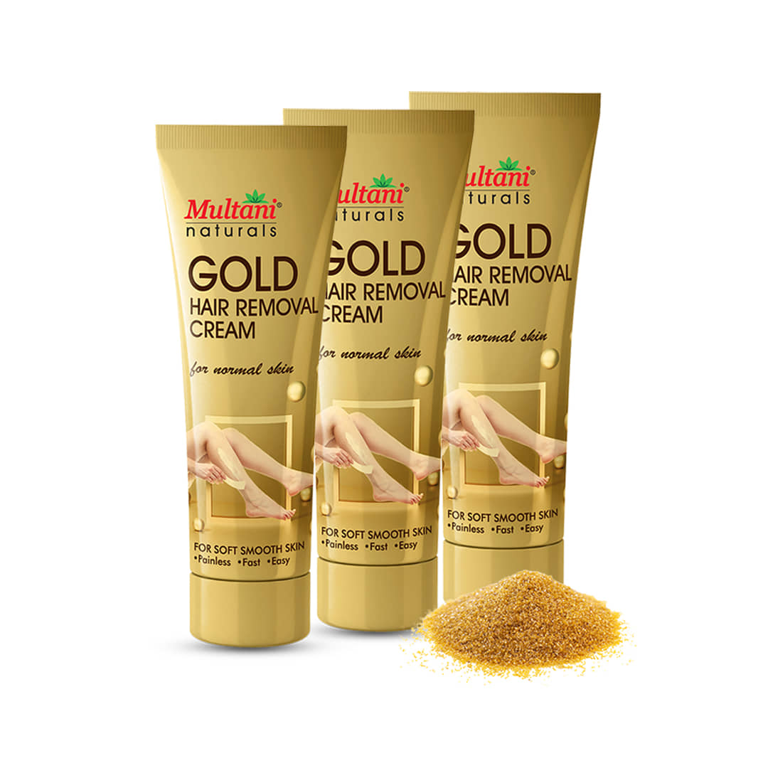 Multani Naturals Gold Hair Removal Cream for Women Normal Skin 30 ml (Pack of 3)