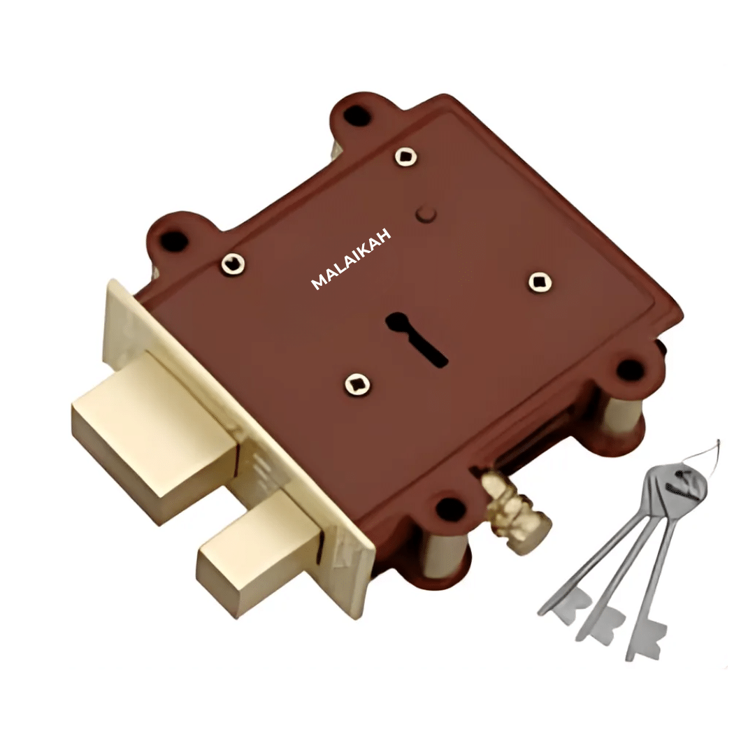     			Malaikah Door Latch Lock 100mm 3 Keys Slide Latch | Door Lock for Home, Rust Free. (Door Lock 100mm Powder Coated 3 keys Pack 1)