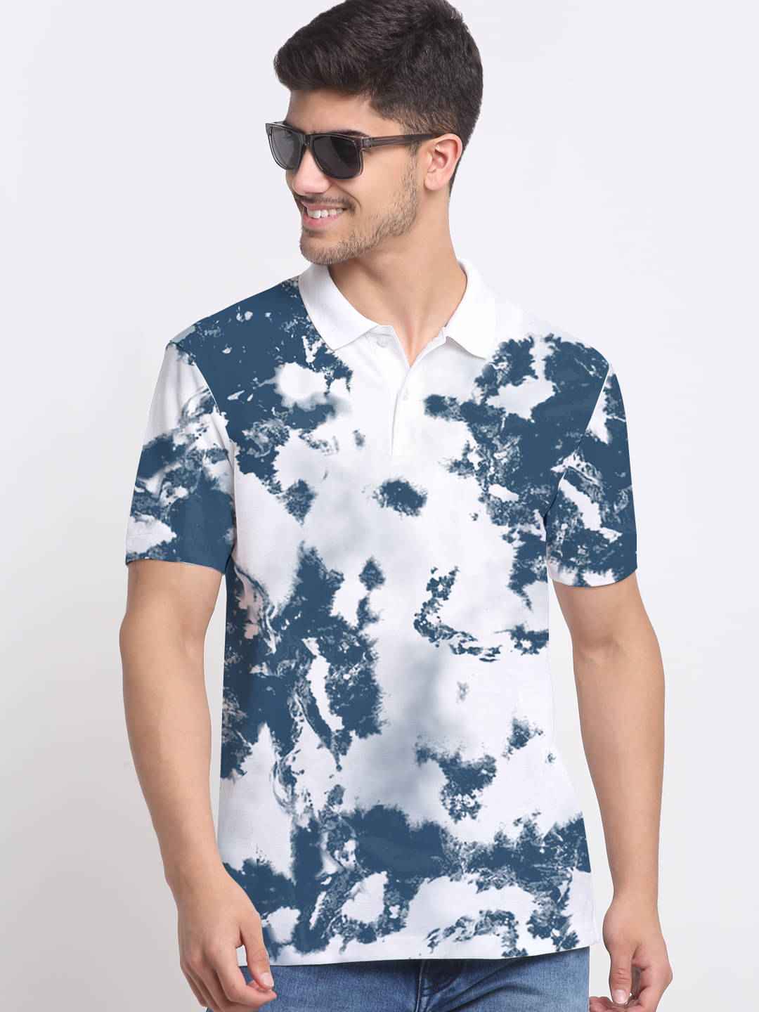 Merriment Men Cotton Blend Regular Fit Printed Polo T Shirt ( White ) Merriment Men Cotton Blend Regular Fit Printed Polo T Shirt ( White )
