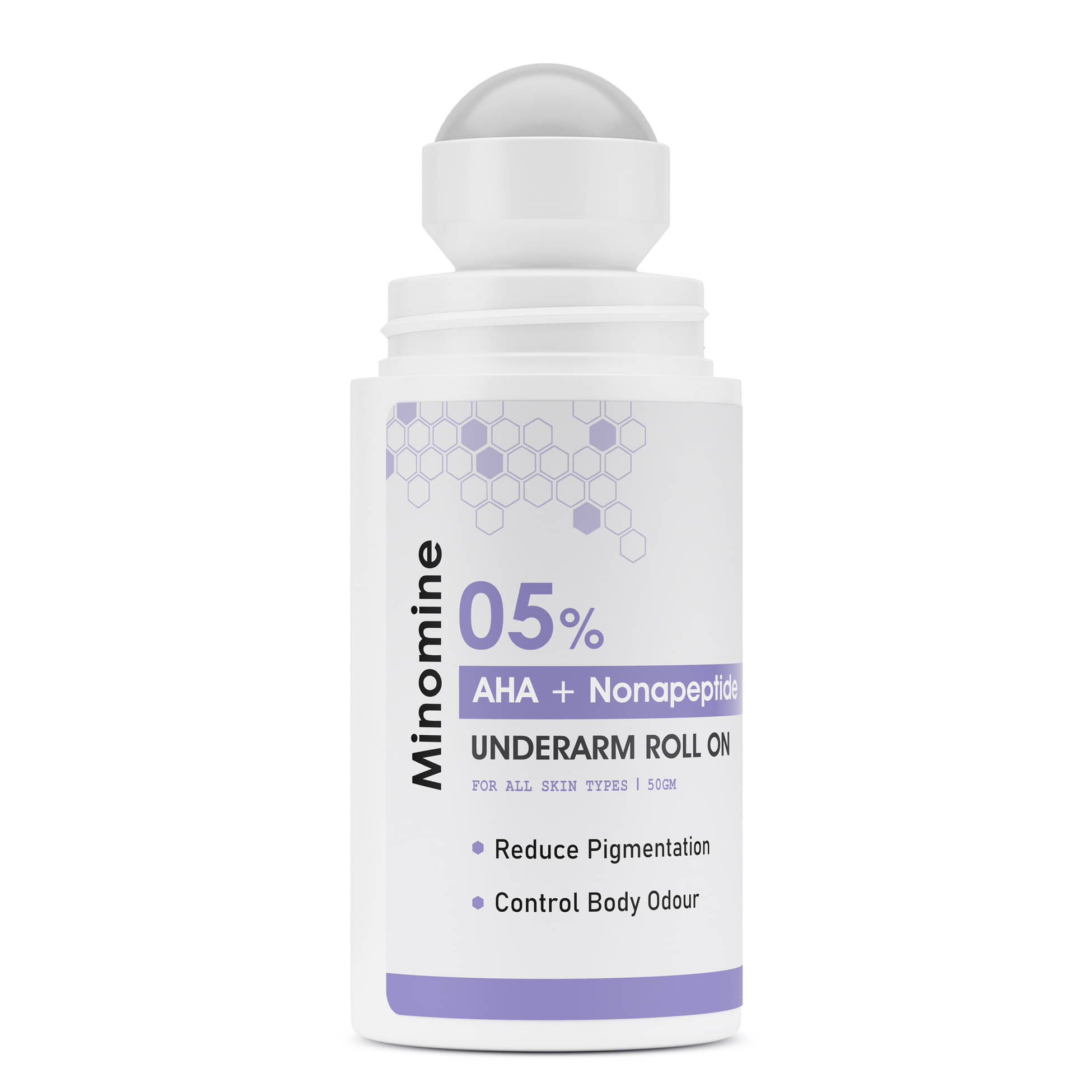     			Minomine 05% AHA BHA + Nonapeptide Underarm Roll-On Serum | Controls Odour, Reduce Pigmentation & Fades Darkness | Flora Fragrance | For Men & Women | 50ml