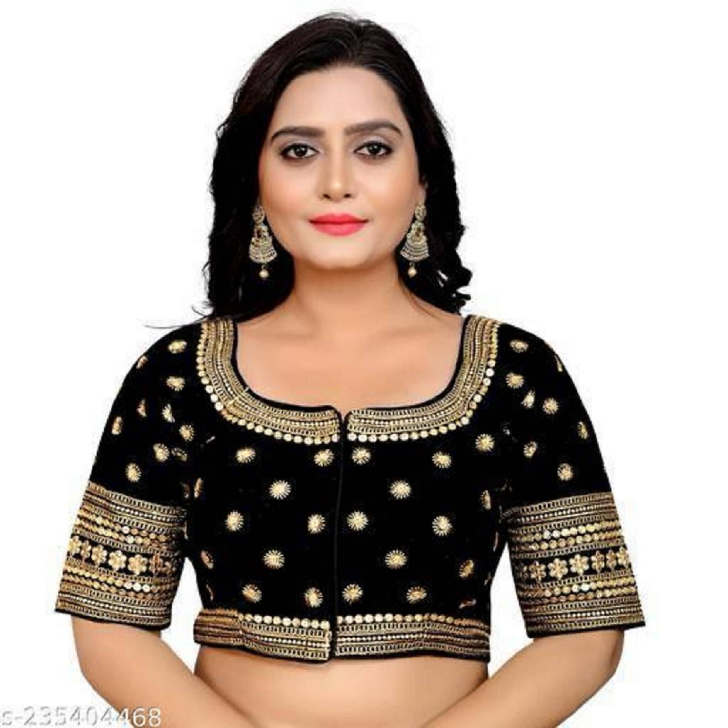 Modern Mughals Black Readymade with Pad Velvet Women's Blouse ( Pack of 1 )     			Modern Mughals Black Readymade with Pad Velvet Women's Blouse ( Pack of 1 )
