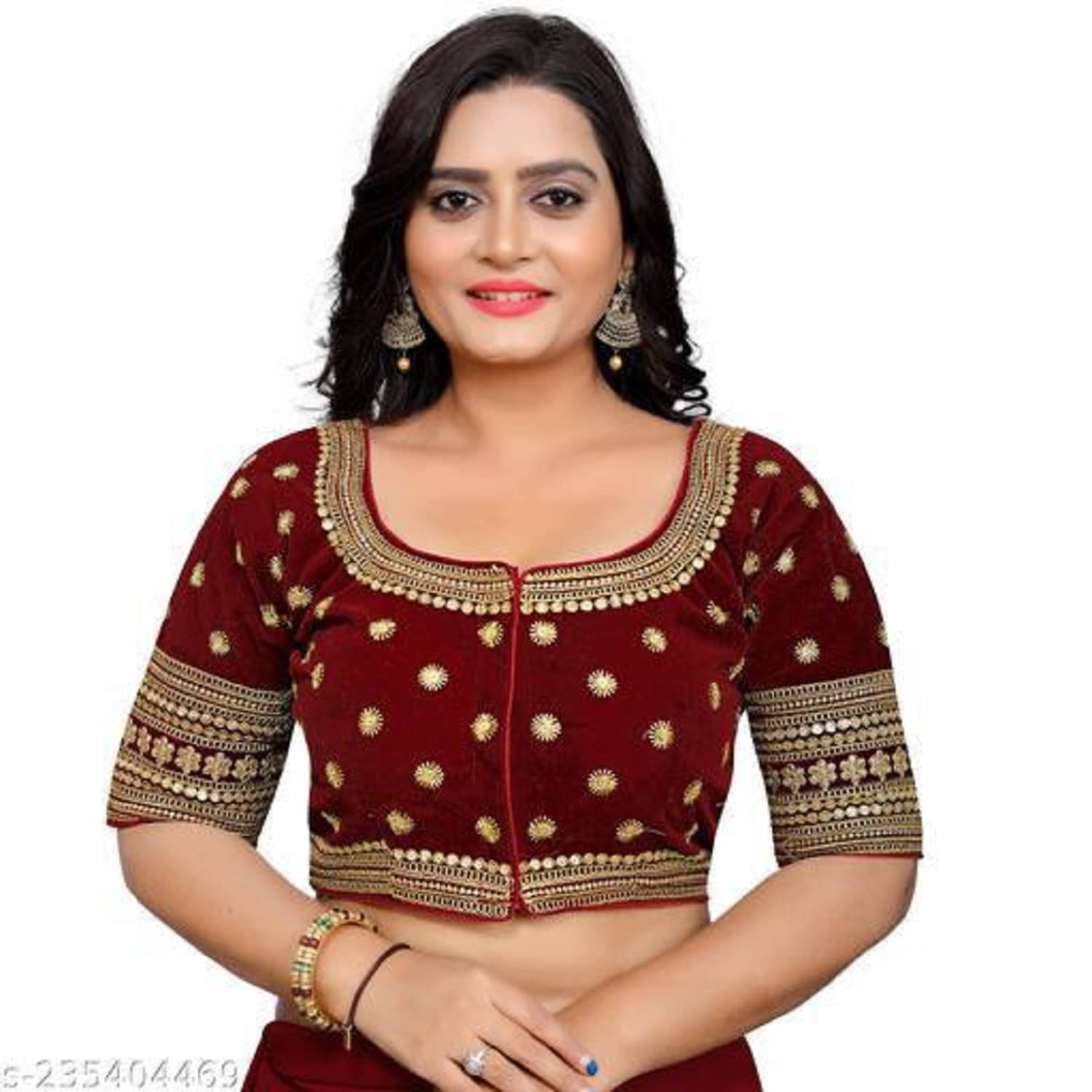 Modern Mughals Maroon Readymade with Pad Velvet Women's Blouse ( Pack of 1 ) Modern Mughals Maroon Readymade with Pad Velvet Women's Blouse ( Pack of 1 )