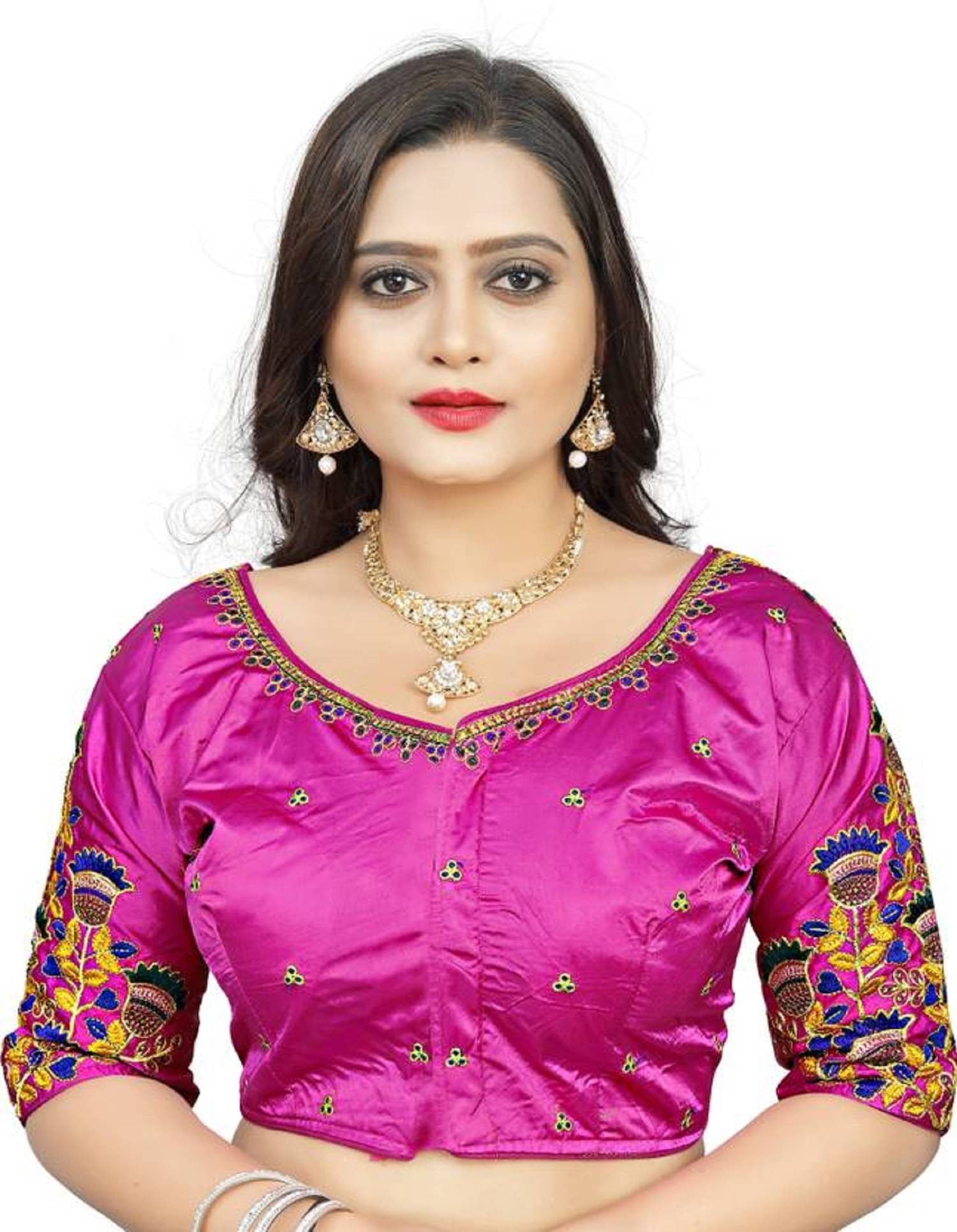 Modern Mughals Rani Readymade with Pad Satin Women's Blouse ( Pack of 1 ) Modern Mughals Rani Readymade with Pad Satin Women's Blouse ( Pack of 1 )