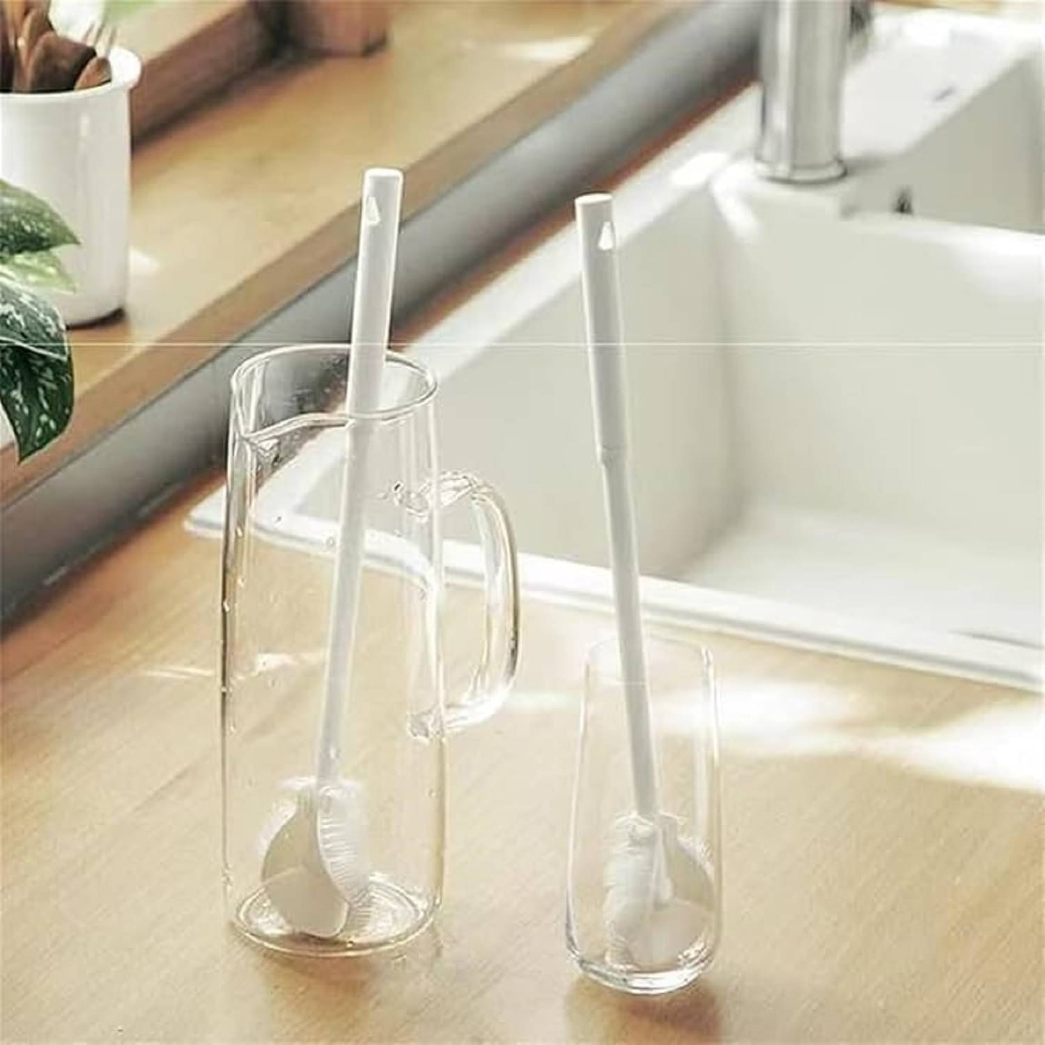     			Multifunctional Silicone Bottle Brush with Soft Flexible Bristles and Long Handle – Durable Cleaning Brush for Bottles, Cups, Kitchenware, Baby Bottles, and Hard-to-Reach Areas