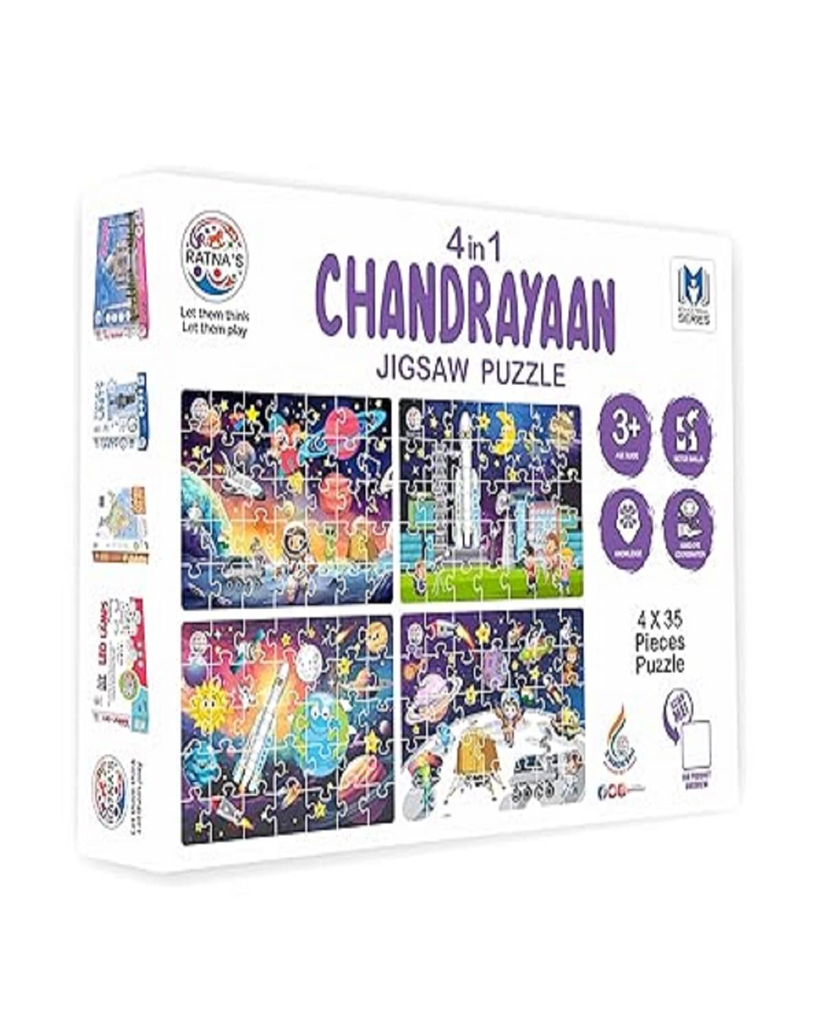     			OLIFIN 4 in 1 Chandrayaan Jigsaw Puzzle (4 x 35 Pieces) for Kids 3+ Years Pack of 1