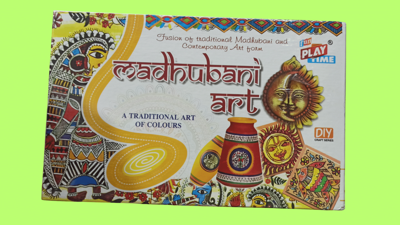     			OLIFIN Madhubani Art Game for Kids, Craft Kits, Do it Yourself, Drawing Painting kit Paint and Color, DIY Activity Game. (Madhubani Art) Pack of 1