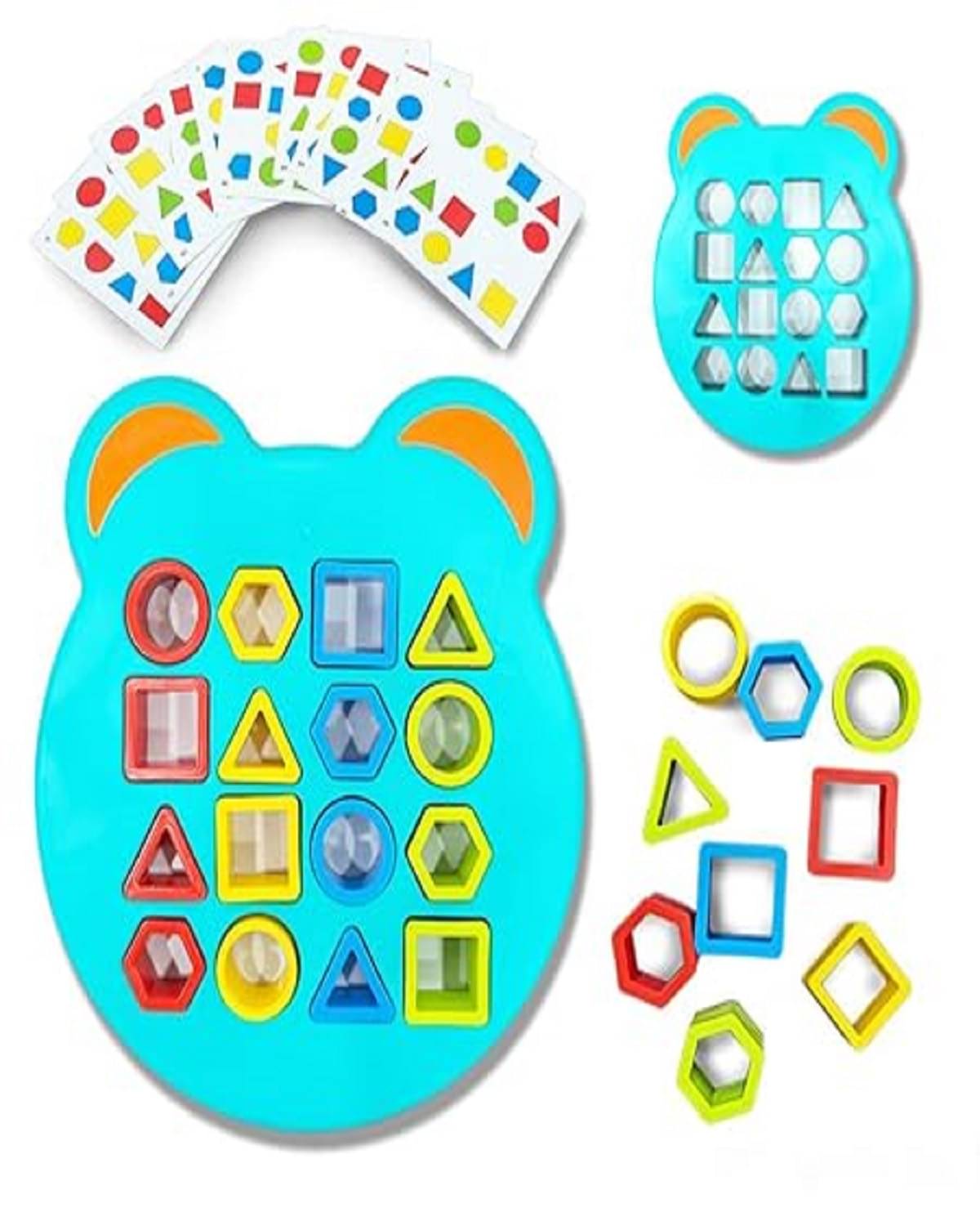     			OLIFIN Montessori Geometric Shape Sorter Puzzle Game | Learning Colour Logic Game for Toddlers Activity | Brain Teaser Educational Toy for 2-5 Years Boys and Girls Travel Toy & Birthday Gift Pack of 1