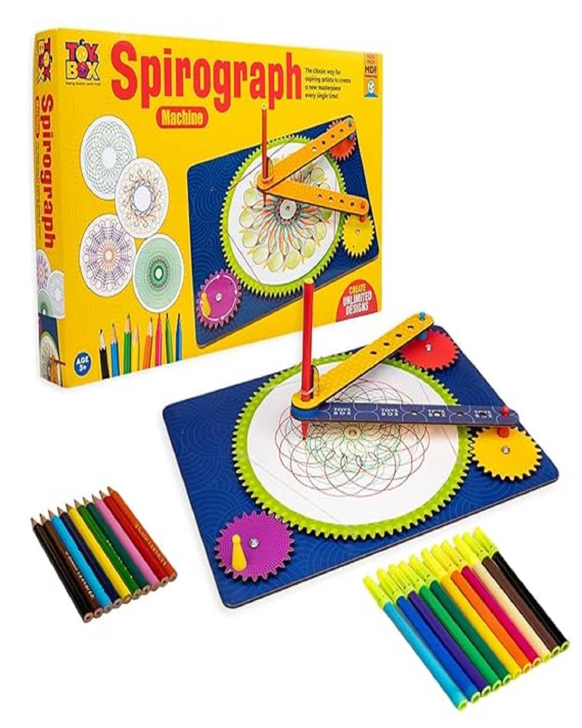     			OLIFIN  Upgrade Spirograph Machine Machine A Fun Drawing Tool Art & Craft DIY Kit for Kids Science Project Creative Designer Spiral Geometric Ruler Drafting Tools Sets School Stationery Pack of 1