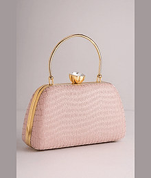 Pankhuri Pink Canvas Box Clutch