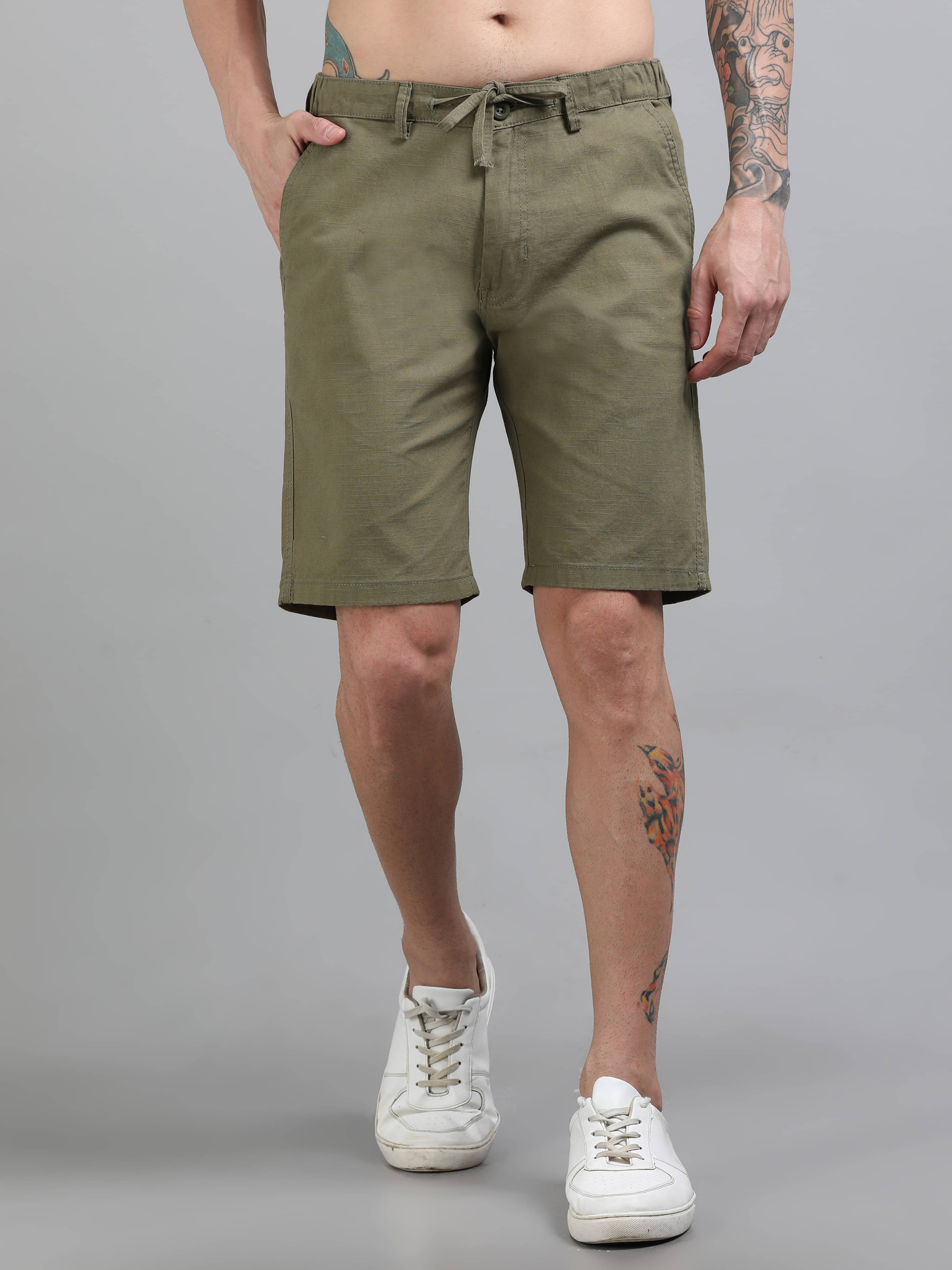     			Paul Street Olive Cotton Blend Men's Shorts ( Pack of 1 )