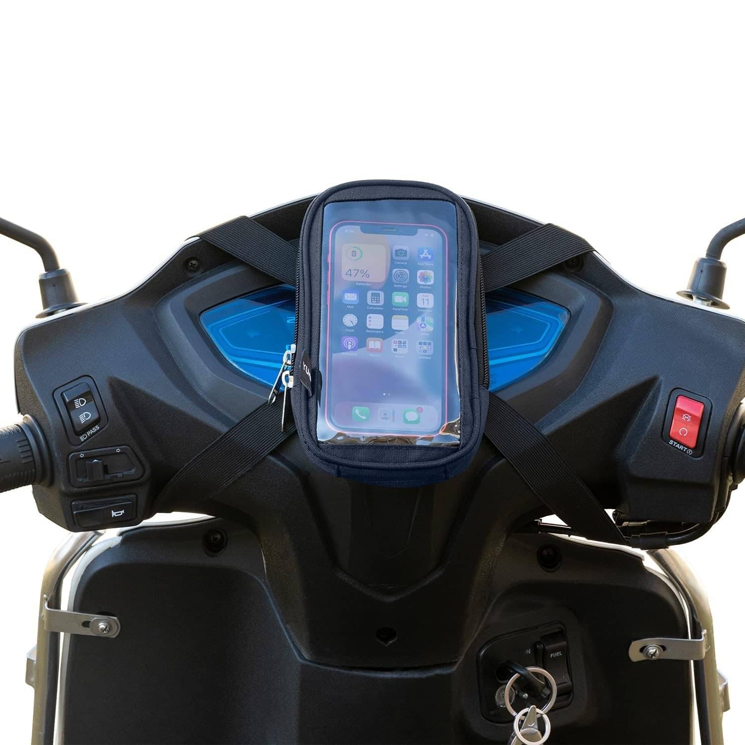     			Polyester Handlebar Universal Mobile Holder Mount Pouch Bag Waterproof for Scooty