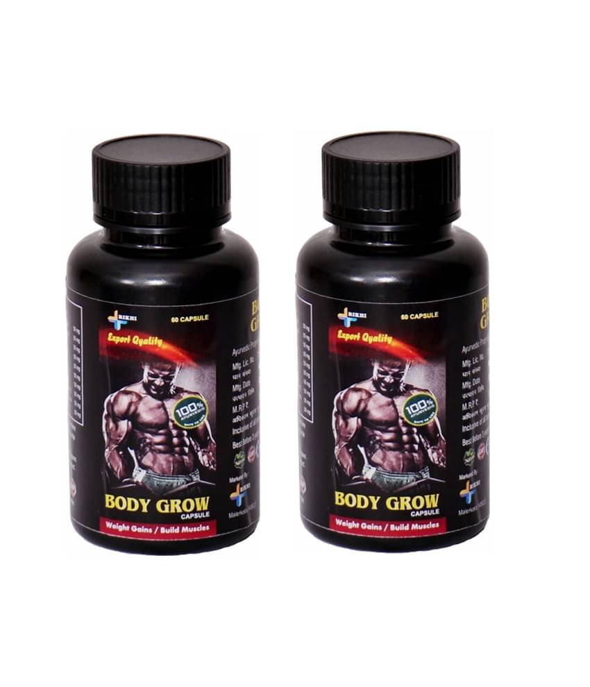 Rikhi Body Grow Ayurvedic Ingredients Capsule 60 no.s Unflavoured Pack of 2 Rikhi Body Grow Ayurvedic Ingredients Capsule 60 no.s Unflavoured Pack of 2