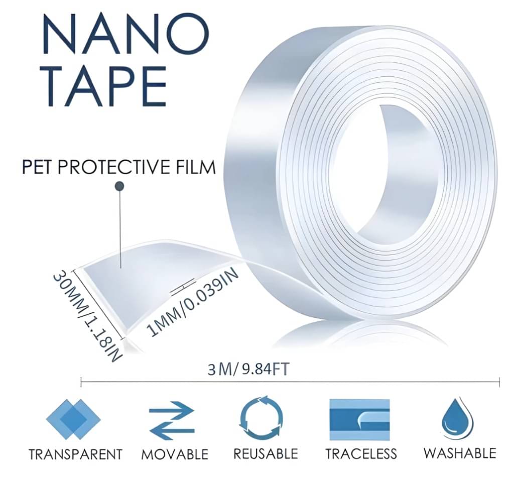     			SARVASHVA TRENDS Transparent Double Sided Nano Tape ( Pack of 1 )