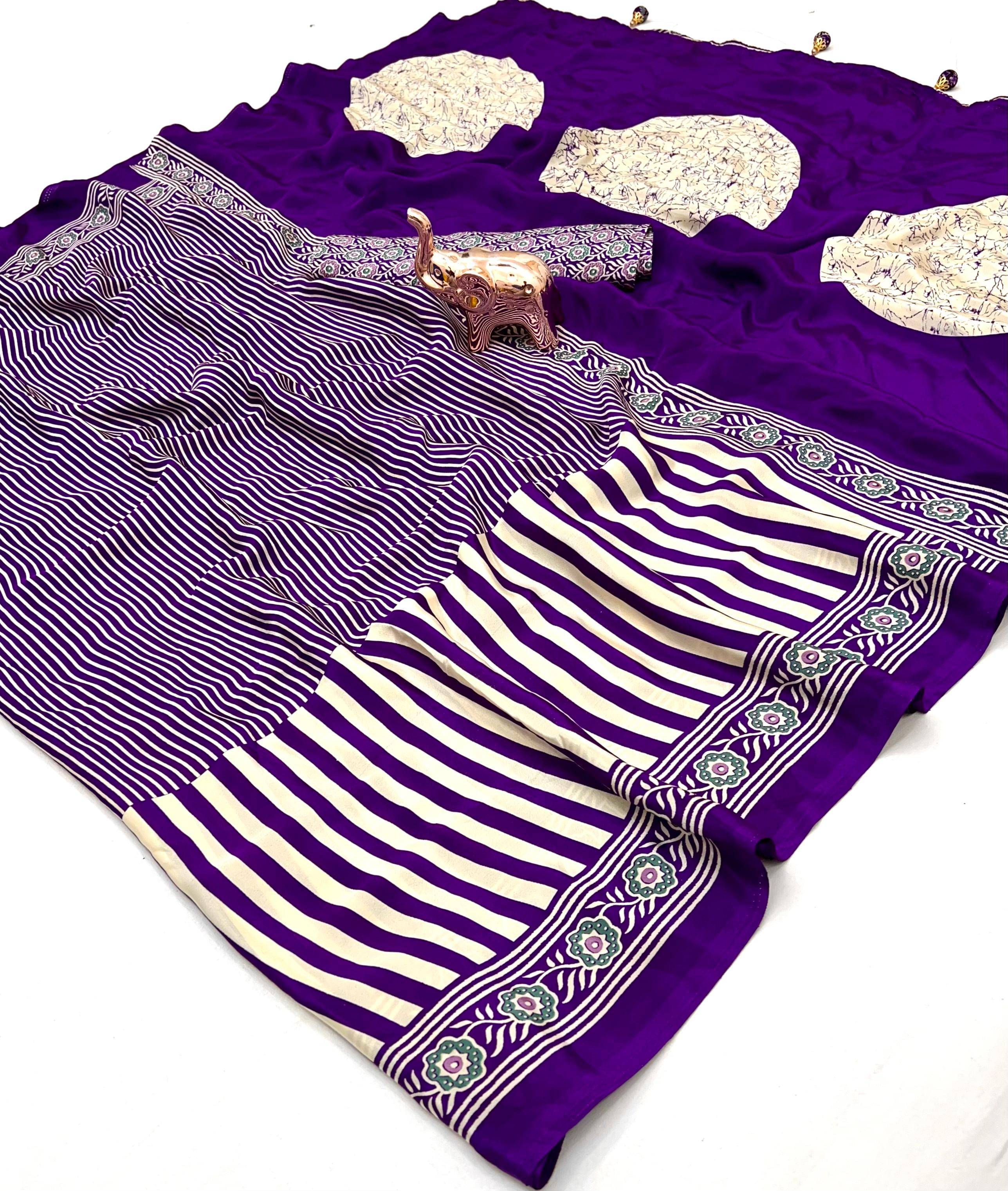     			SHIRODHARI Silk Embroidered Sambalpuri Saree With Unstitched Blouse Piece ( Purple )