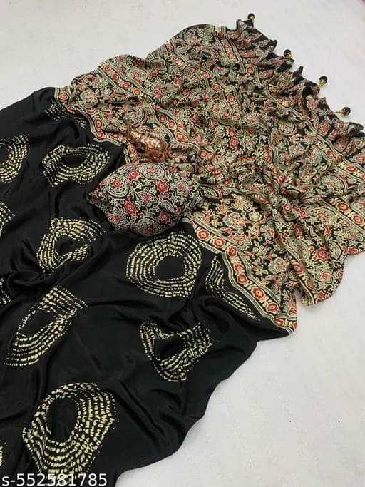 SHIRODHARI Silk Embroidered Sambalpuri Saree With Unstitched Blouse Piece ( Black ) SHIRODHARI Silk Embroidered Sambalpuri Saree With Unstitched Blouse Piece ( Black )