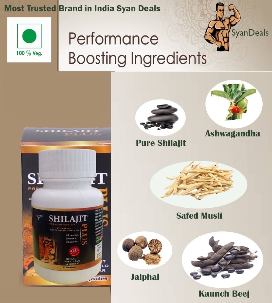     			Shilajit plus | Premium Vitality | Stamina with Ayurvedic Supplement 30 Capsules