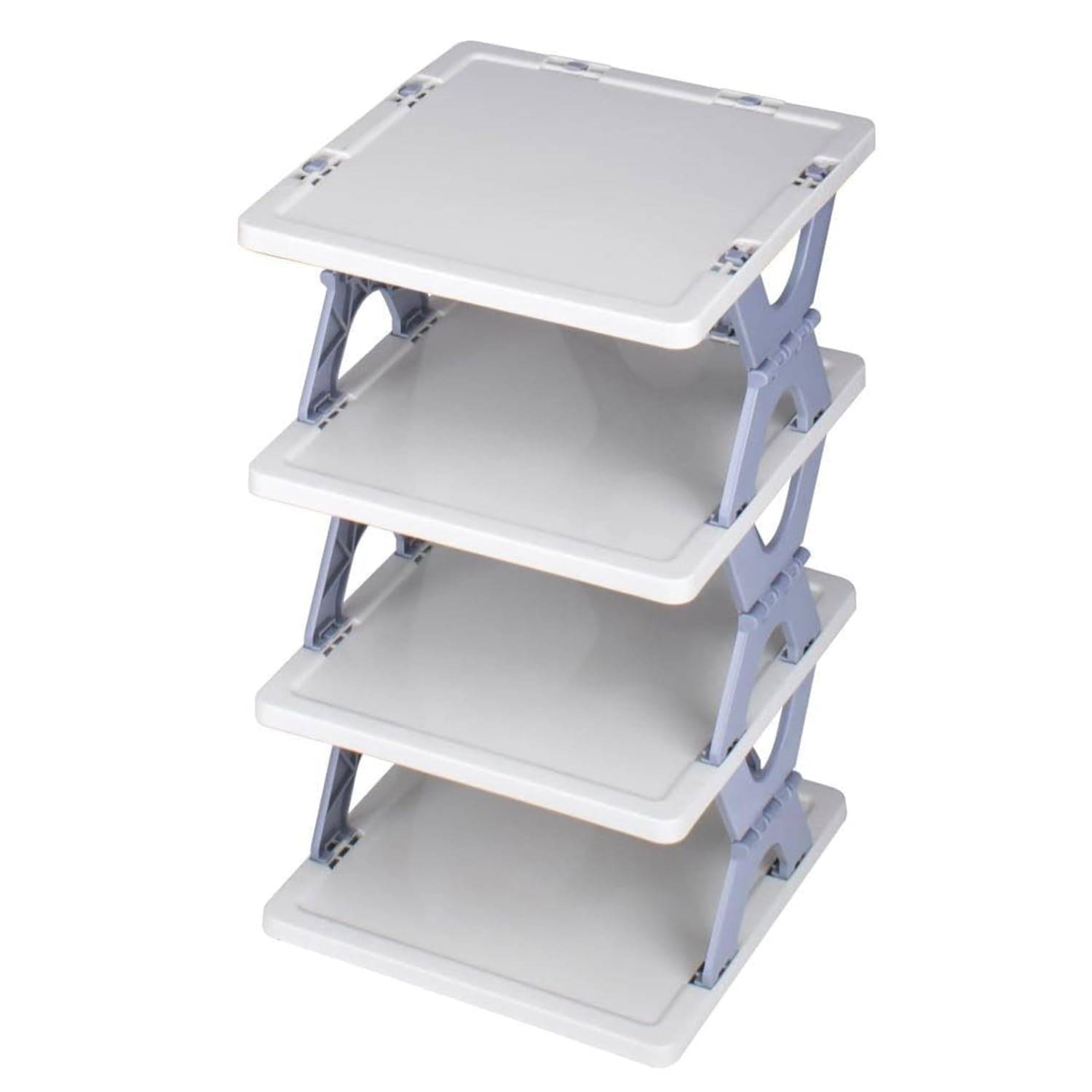     			Shopeleven 4 Tier Shoes Rack/Foldable Shoe Rack with Door/Shoe Rack Plastic/Shoe Stand Foldable/Multipurpose Footwear Stand for Home/Closet for Toys/Shoes/Slipers/Storage Organizer