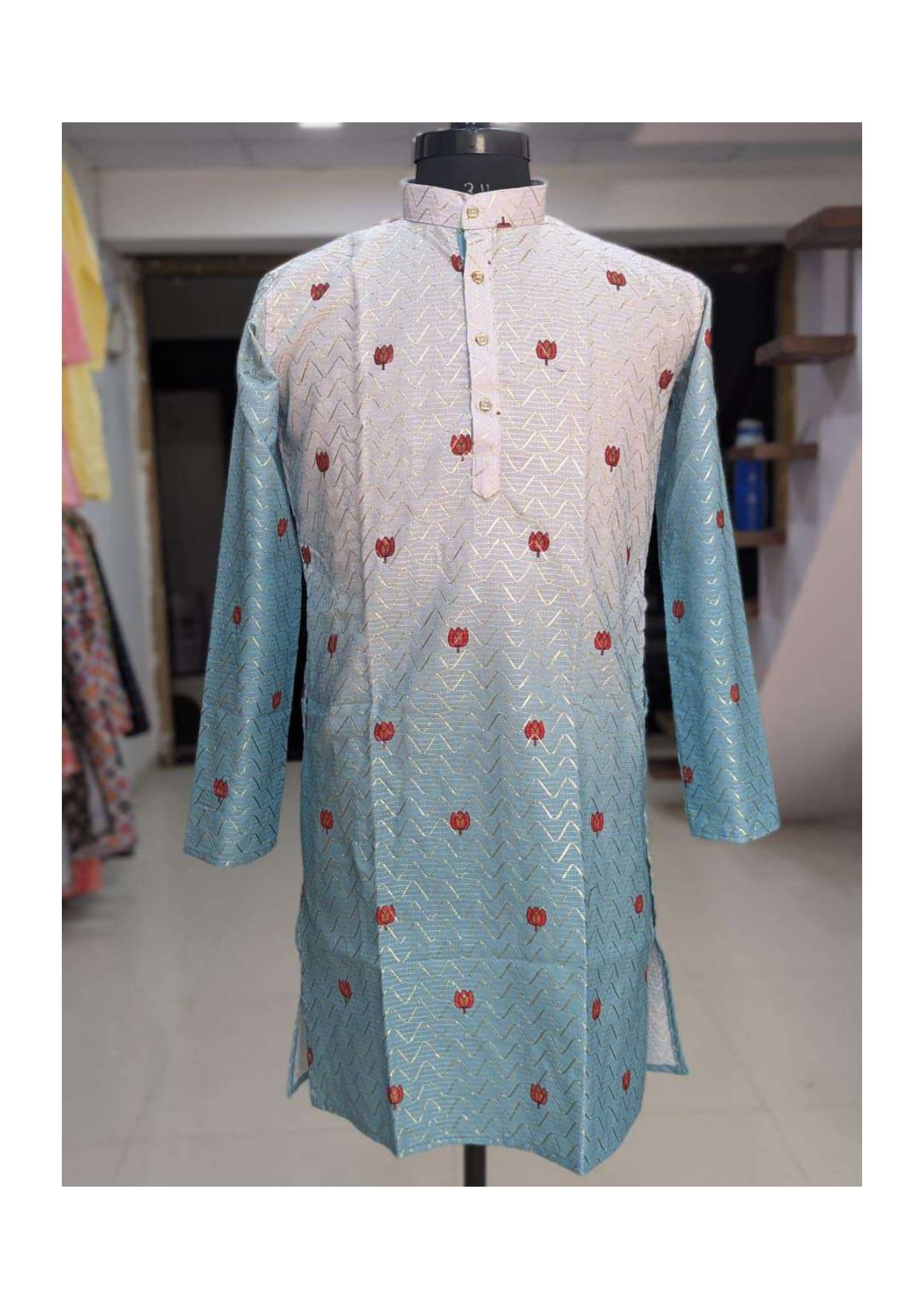 Shree Ganesh Creation Sky Blue Cotton Men's Regular Kurta ( Pack of 1 ) Shree Ganesh Creation Sky Blue Cotton Men's Regular Kurta ( Pack of 1 )