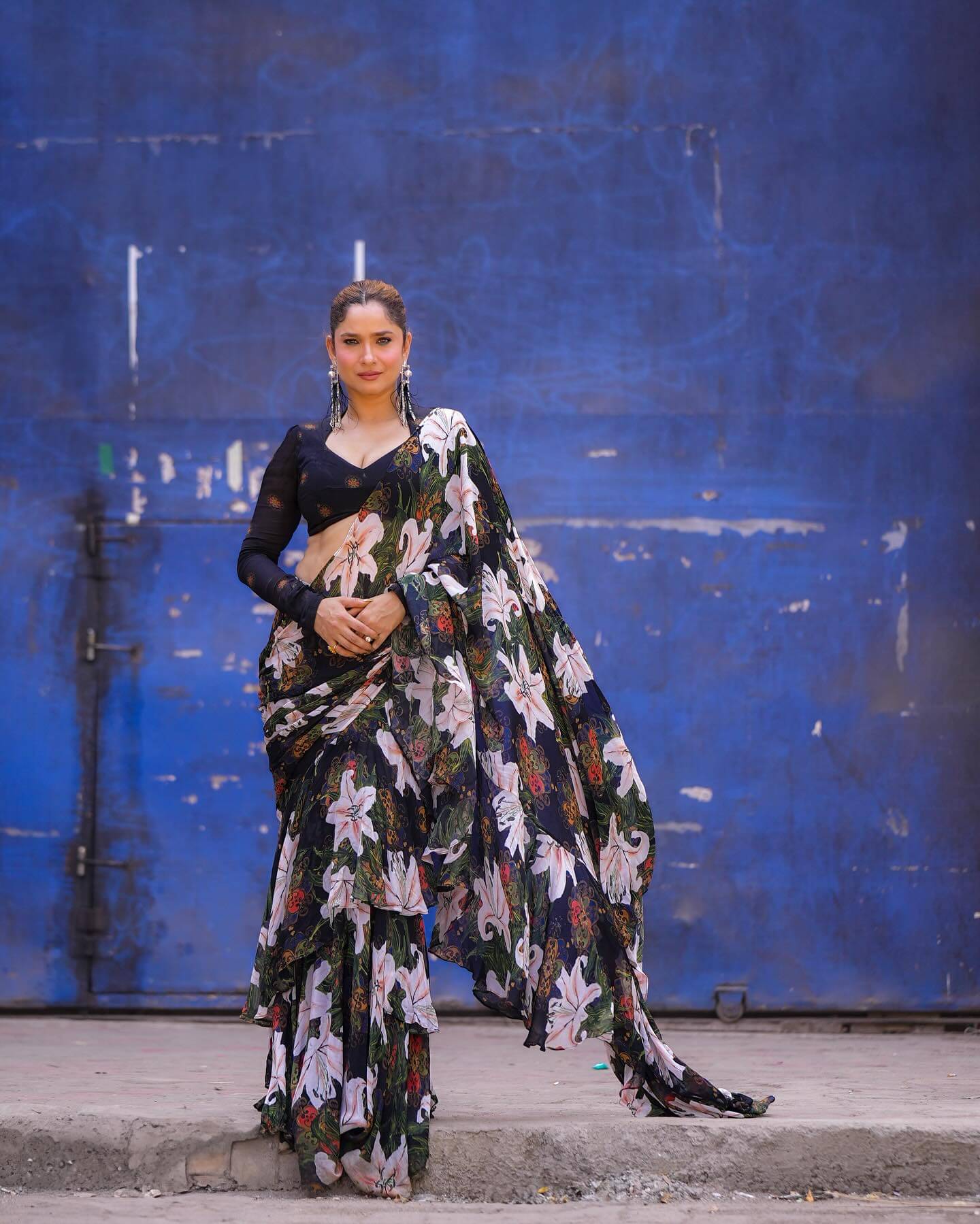 Sitanjali Georgette Printed Maheshwari Saree With Unstitched Blouse Piece ( Black ) Sitanjali Georgette Printed Maheshwari Saree With Unstitched Blouse Piece ( Black )
