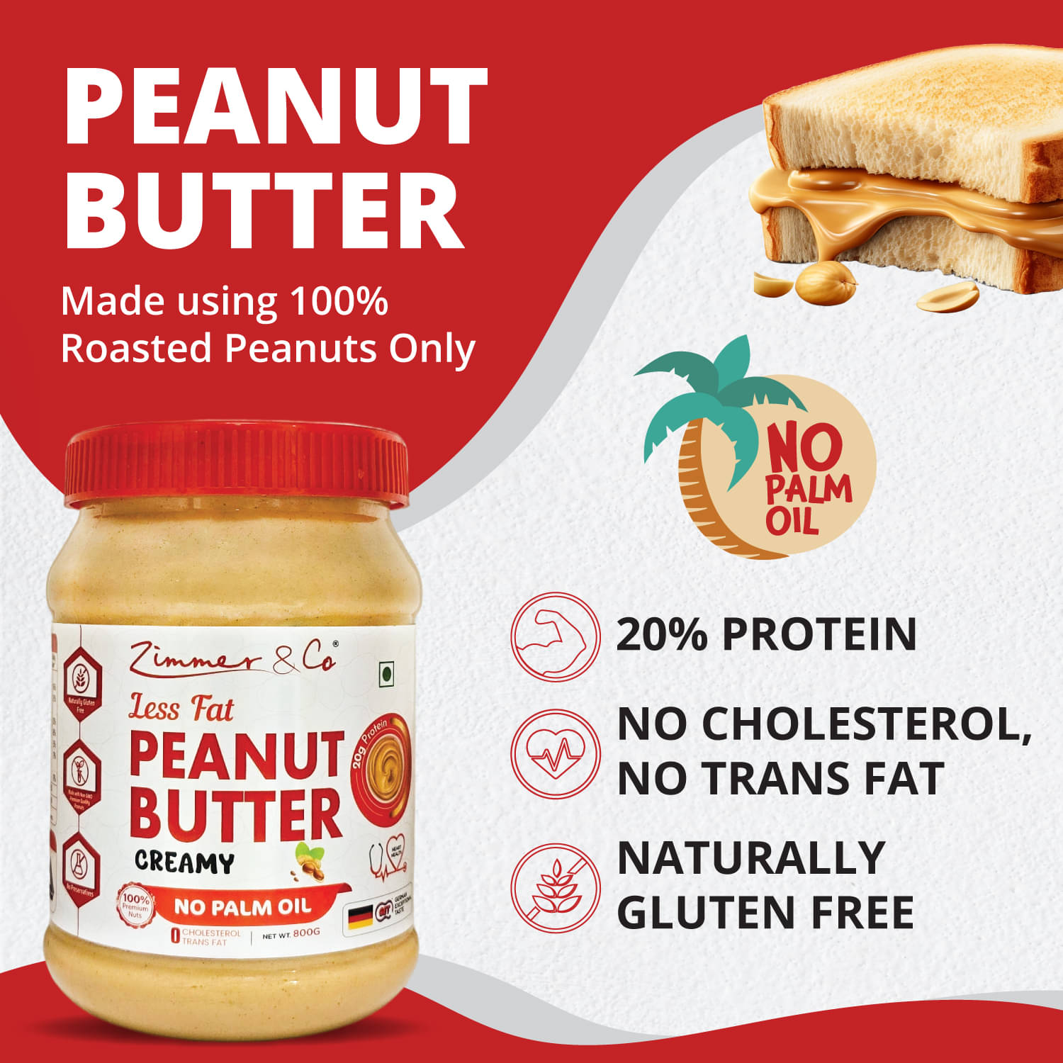     			Zimmer & Co 800 gm Creamy Nut Butter ( Pack of 1 )
