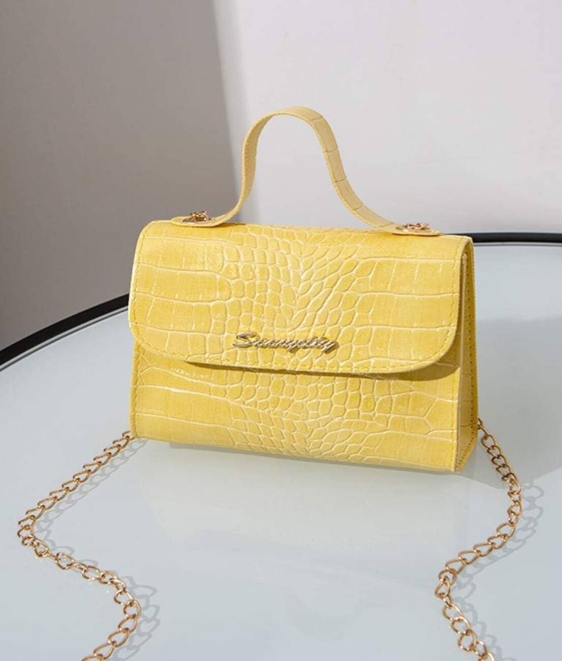     			gufrina Sling Bag PU Set of 1 ( Yellow )