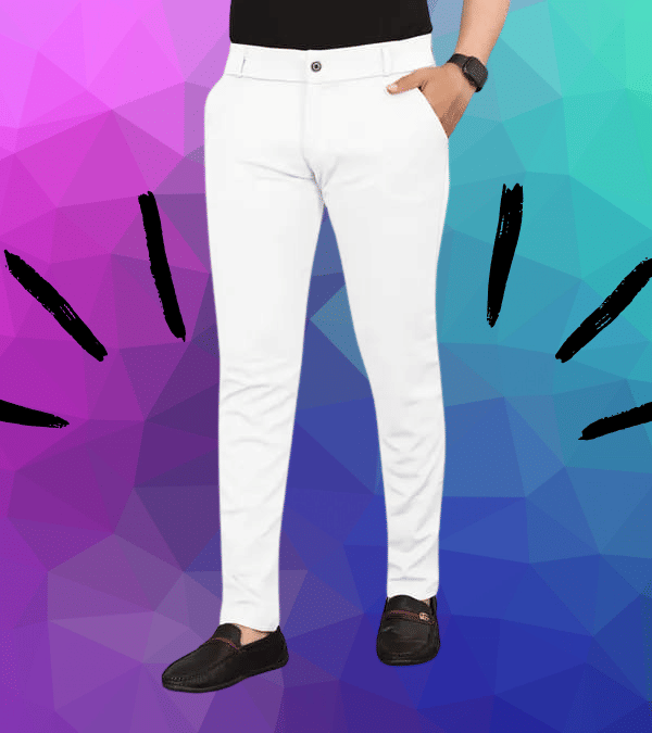 ikigai Slim Pleated Men's Chinos - White ( Pack of 1 ) - Trousers | Buy online on ZillyBuy