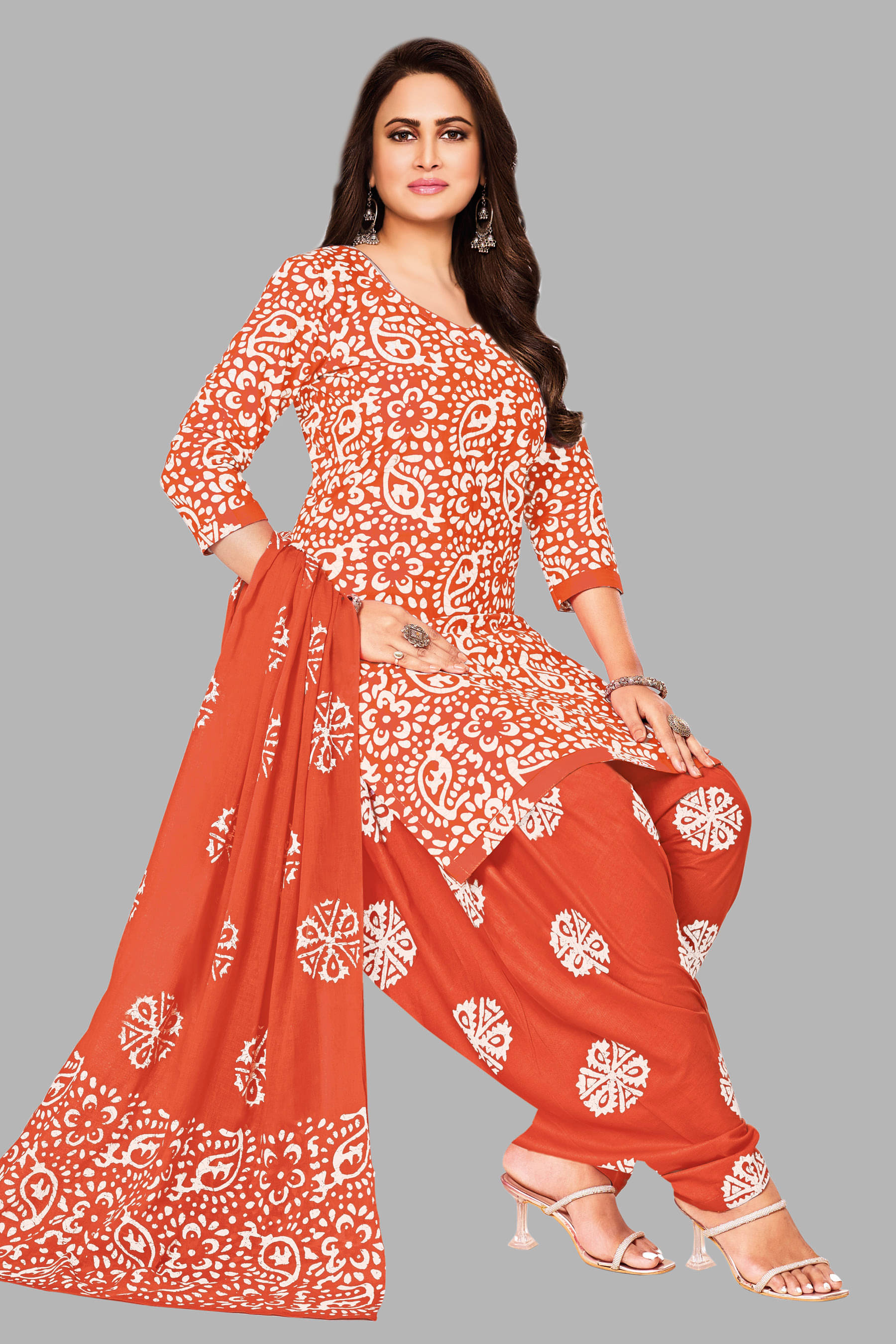     			shree jeenmata collection Women Cotton Unstitched Dress Material ( Maroon )