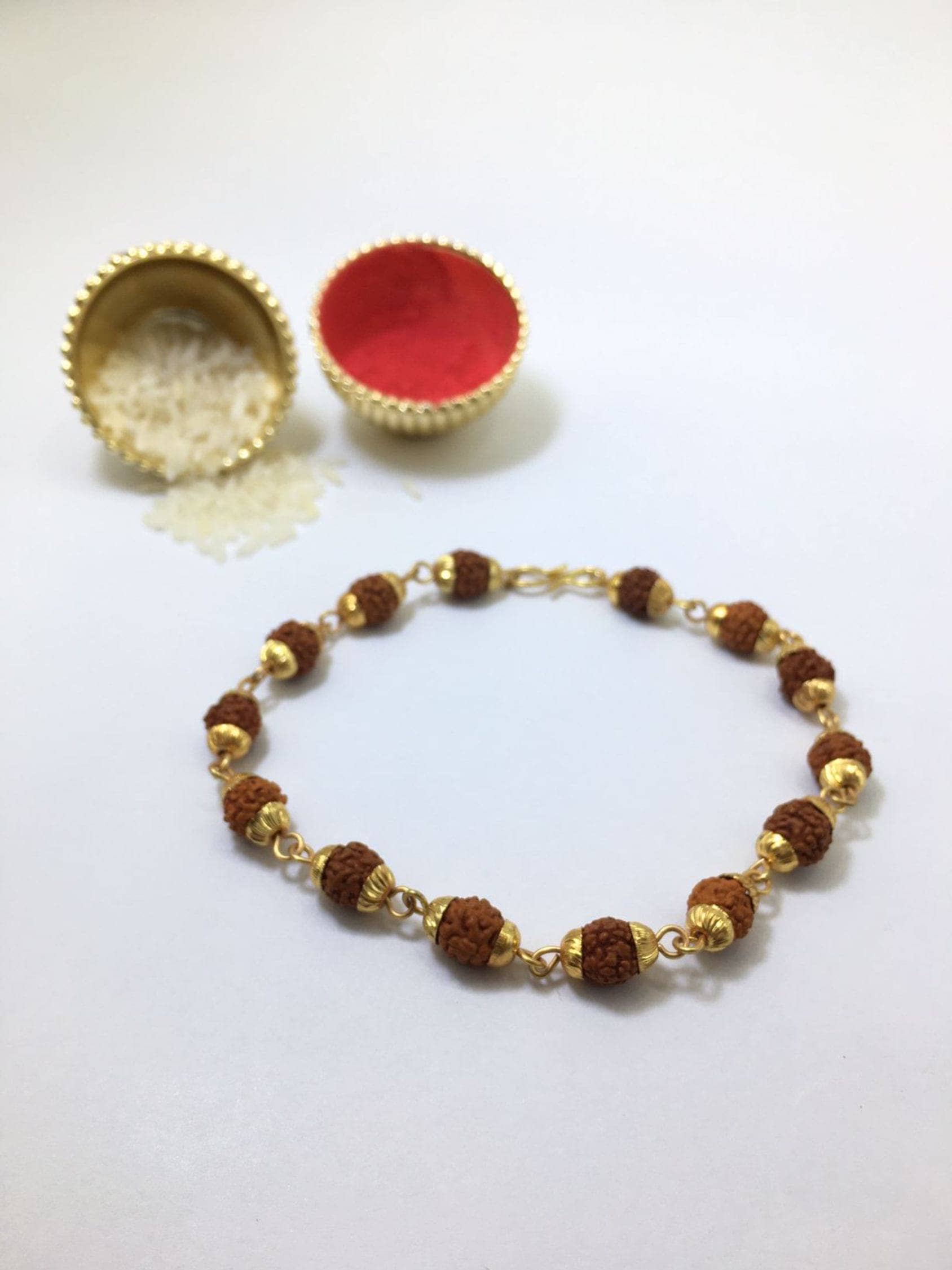 thriftkart Rudraksha Rakhi Multicolour Rudraksha Bracelet Rakhi For Men/Boys Pack of 1 - Bangles & Bracelets | Buy online on ZillyBuy