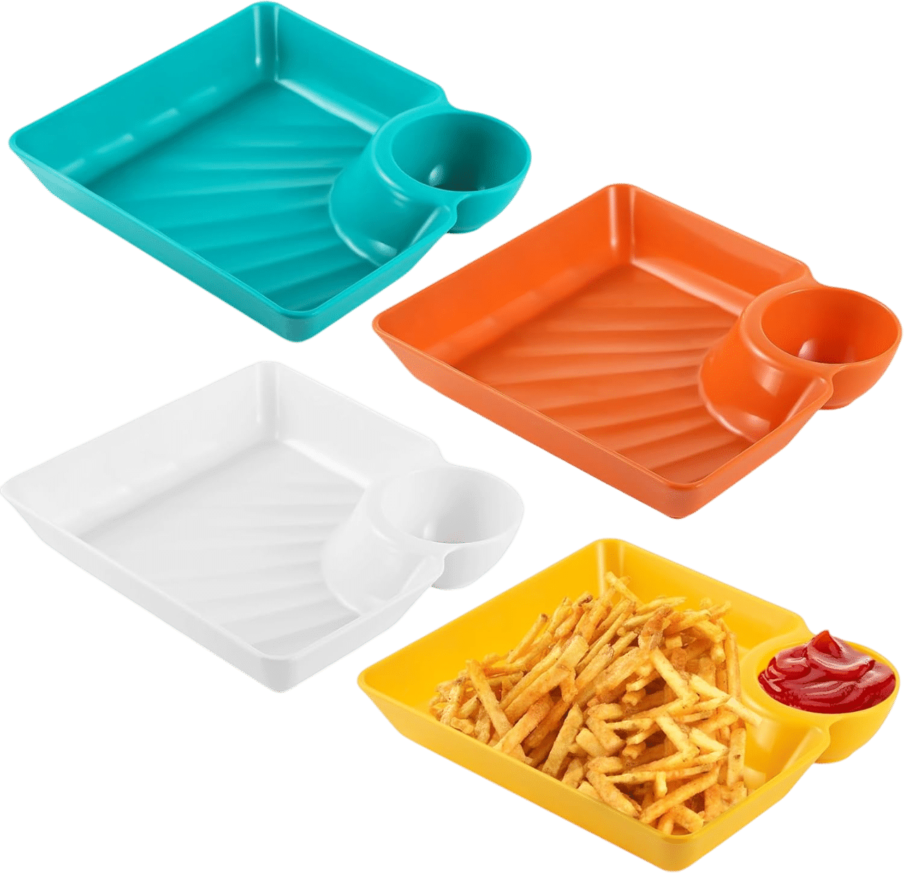     			yomith 4 Pcs Plastic Multi Color Partition Plate