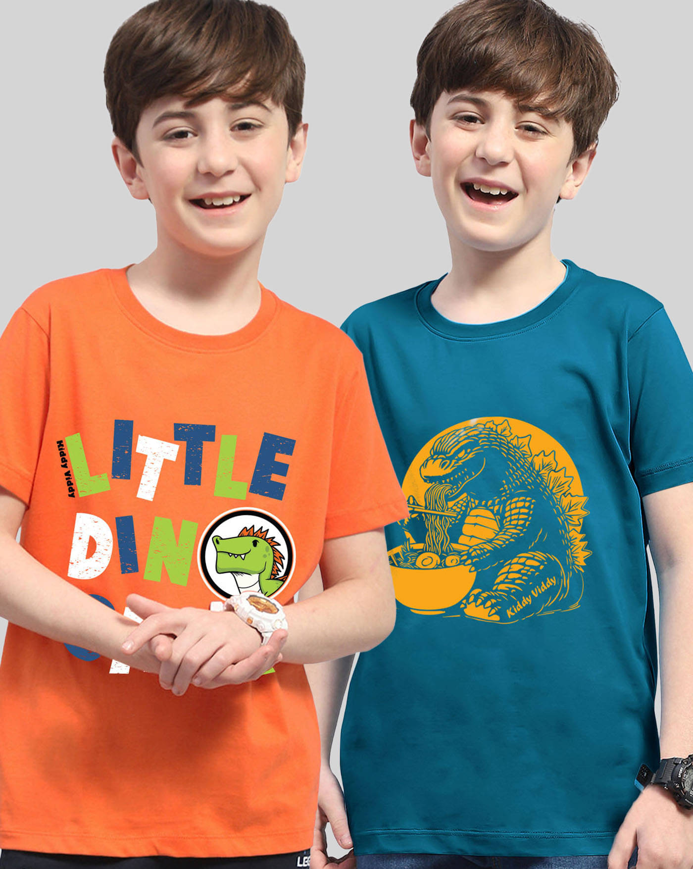     			AUSK Pack of 2 Boys Cotton Blend T-Shirt ( Orange )
