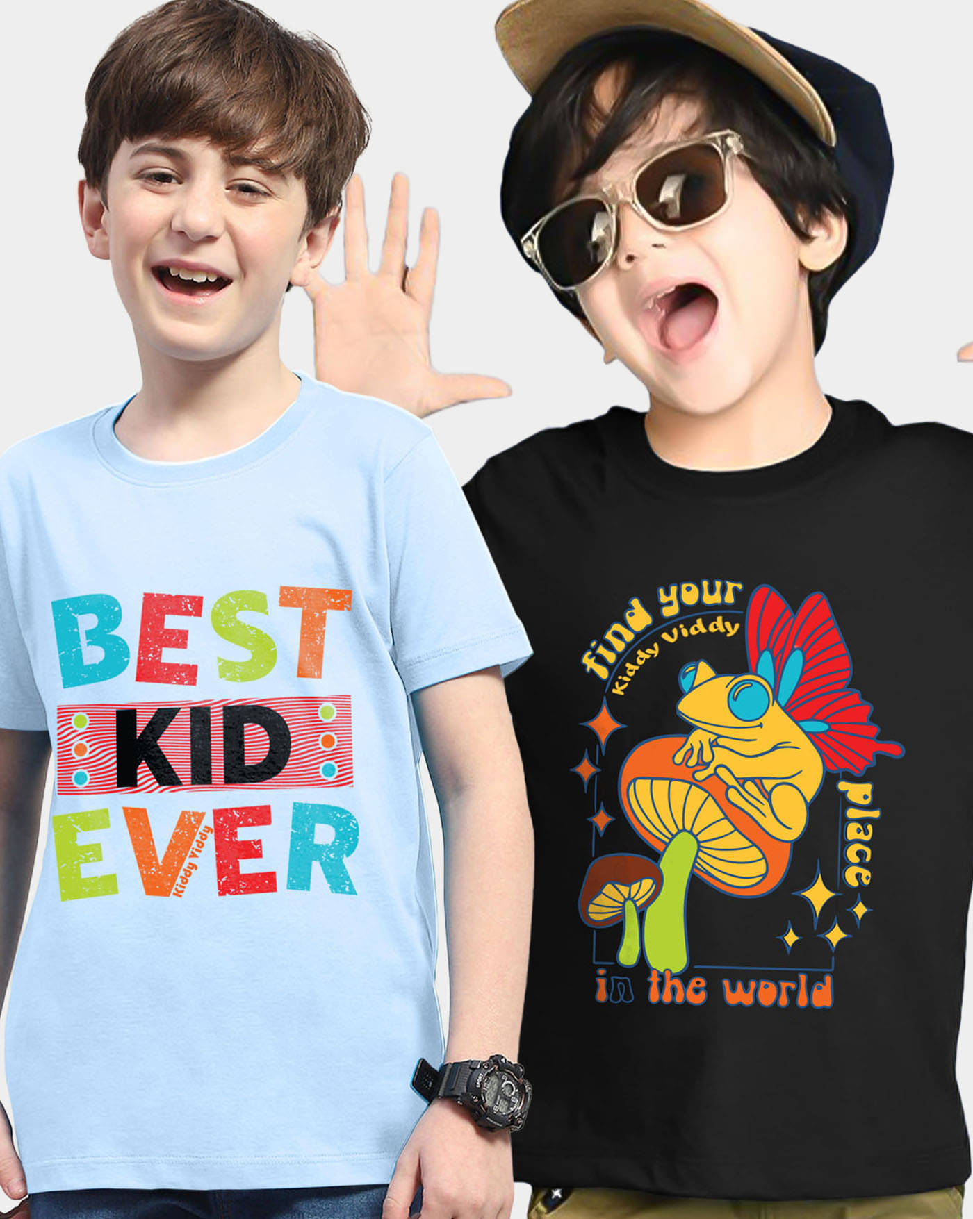     			AUSK Pack of 2 Boys Cotton Blend T-Shirt ( Black )