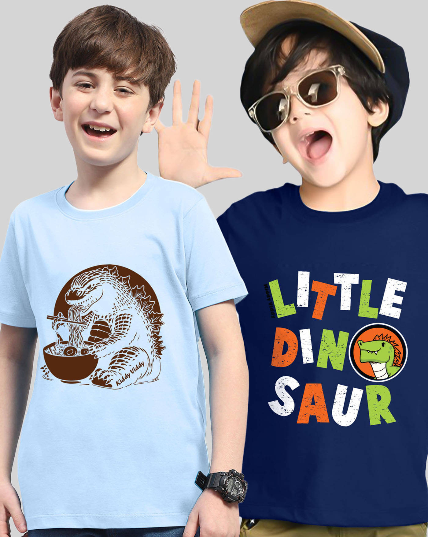     			AUSK Pack of 2 Boys Cotton Blend T-Shirt ( Sky Blue )