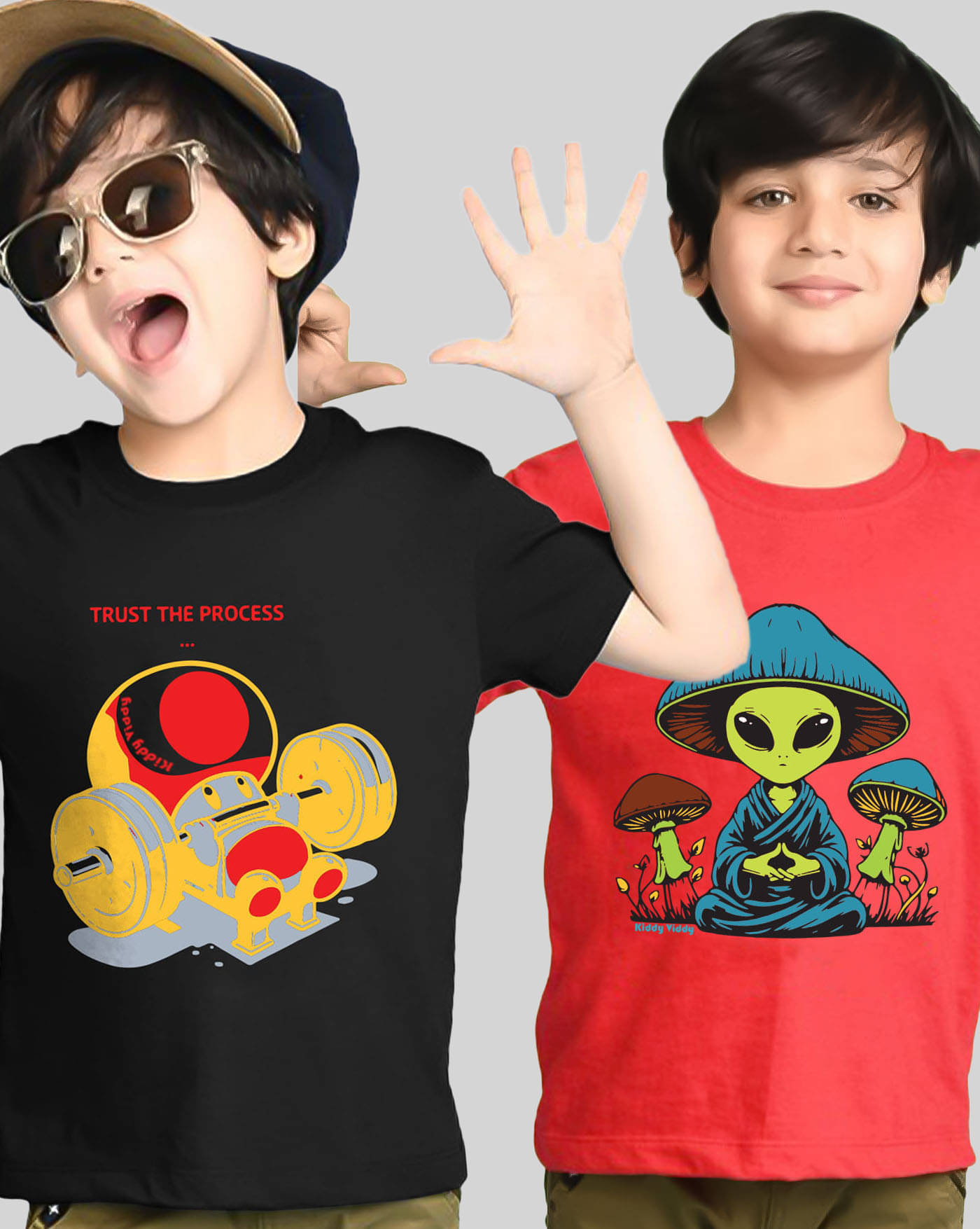     			AUSK Pack of 2 Boys Cotton Blend T-Shirt ( Red )