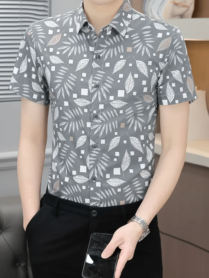 AYARTH Rayon Regular Fit Printed Half Sleeves Men's Casual Shirt - Grey ( Pack of 1 ) AYARTH Rayon Regular Fit Printed Half Sleeves Men's Casual Shirt - Grey ( Pack of 1 )