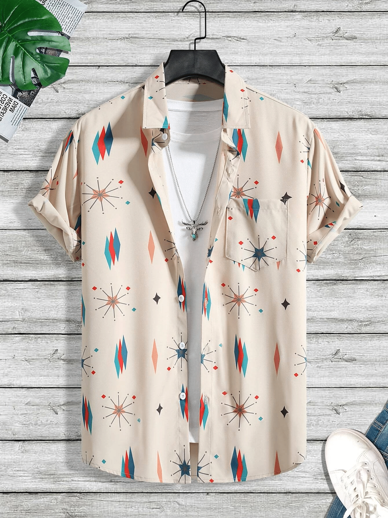 AYARTH Rayon Regular Fit Printed Half Sleeves Men's Casual Shirt - Beige ( Pack of 1 ) AYARTH Rayon Regular Fit Printed Half Sleeves Men's Casual Shirt - Beige ( Pack of 1 )