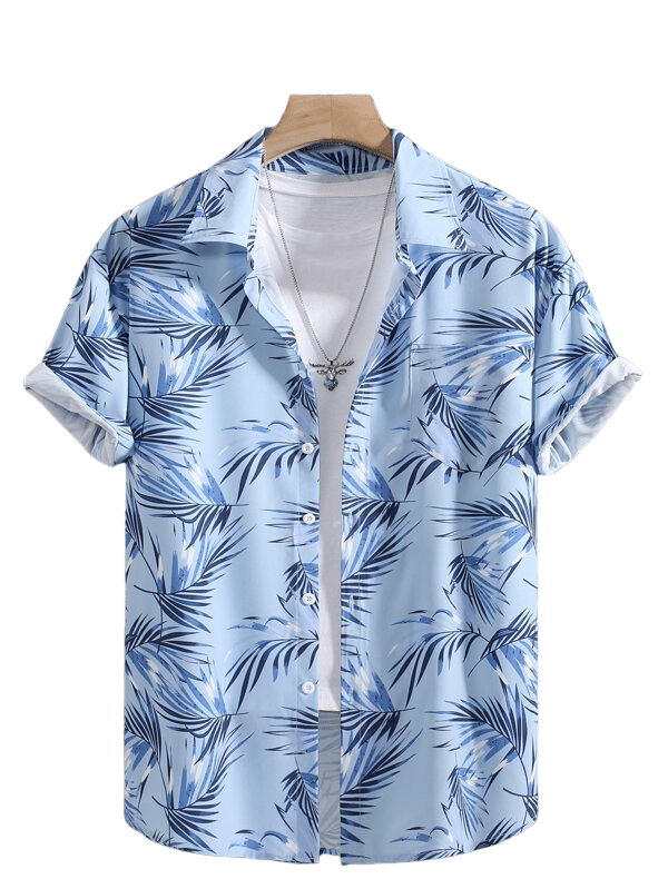     			AYARTH Rayon Regular Fit Printed Half Sleeves Men's Casual Shirt - Light Blue ( Pack of 1 )