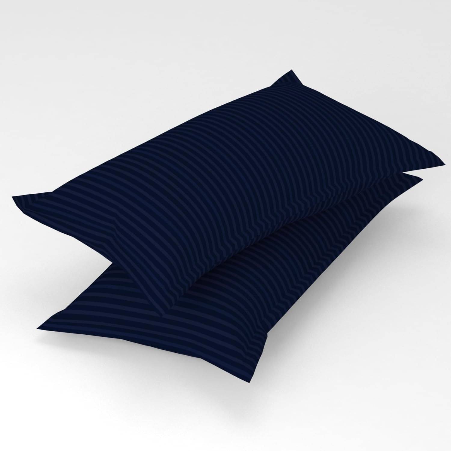 DOMES FAB - Pack of 1 Satin Striped Regular Pillow Cover ( 45.72 cm(18) x 71.12 cm(28) ) - Navy Blue     			DOMES FAB - Pack of 1 Satin Striped Regular Pillow Cover ( 45.72 cm(18) x 71.12 cm(28) ) - Navy Blue