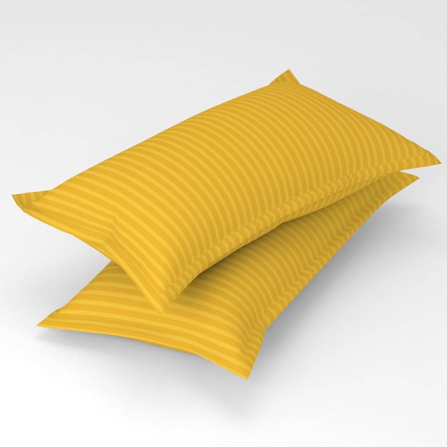     			DOMES FAB - Pack of 1 Satin Striped Regular Pillow Cover ( 45.72 cm(18) x 71.12 cm(28) ) - Yellow
