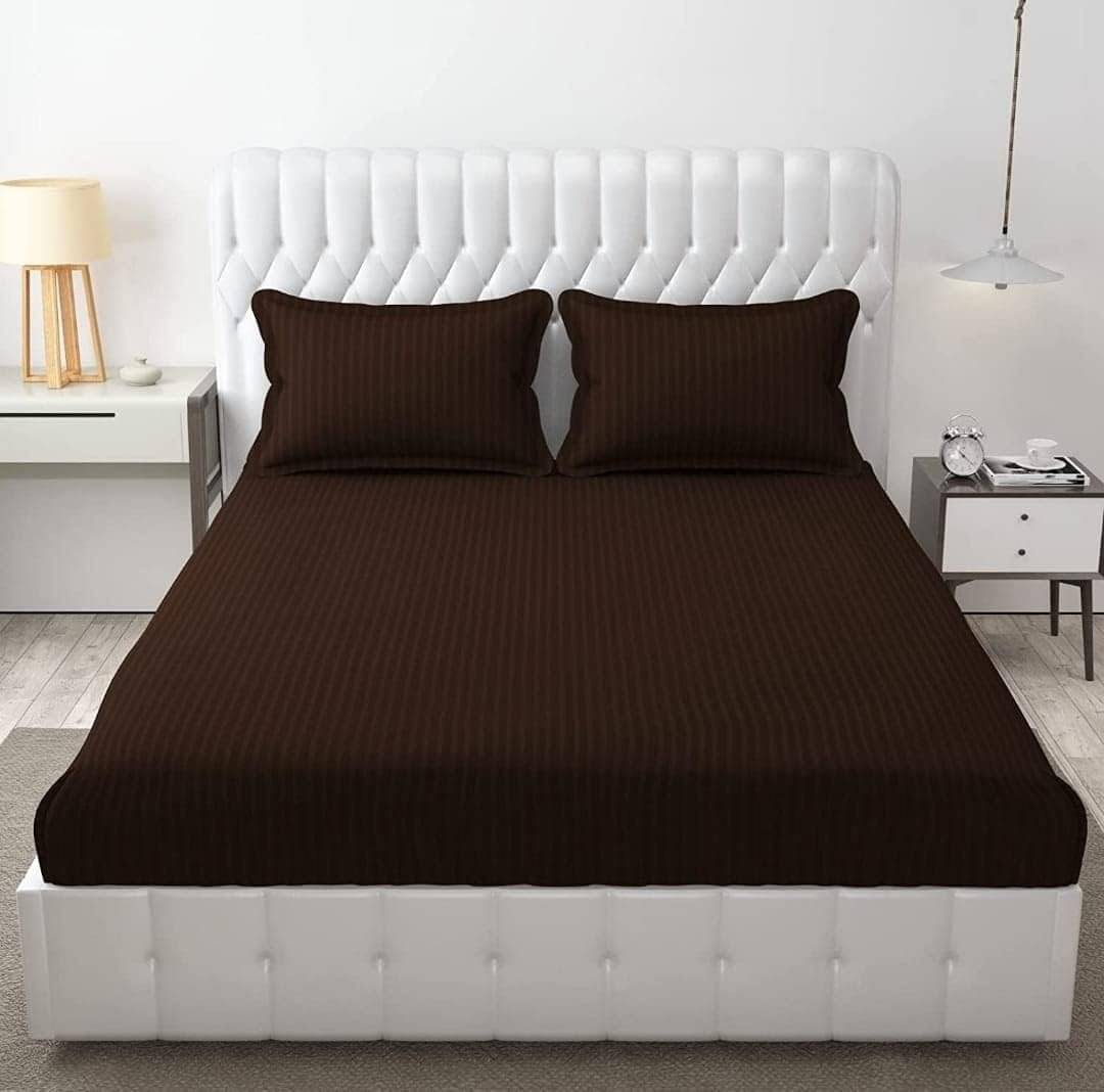 DOMES FAB Satin 1 Double Queen Bedsheet with 2 Pillow Covers ( Brown ) DOMES FAB Satin 1 Double Queen Bedsheet with 2 Pillow Covers ( Brown )