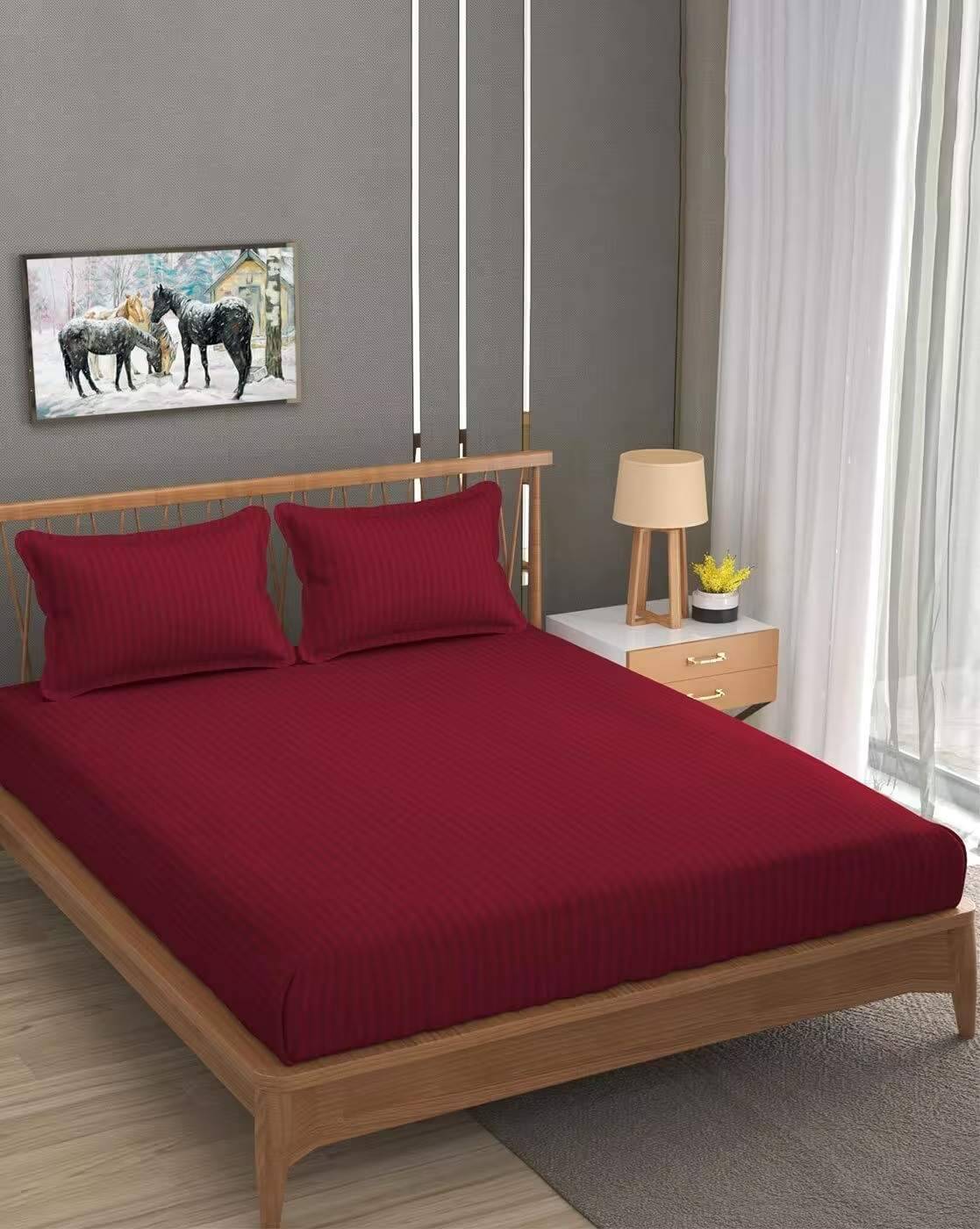 DOMES FAB Satin 1 Double Bedsheet with 2 Pillow Covers ( Maroon ) DOMES FAB Satin 1 Double Bedsheet with 2 Pillow Covers ( Maroon )